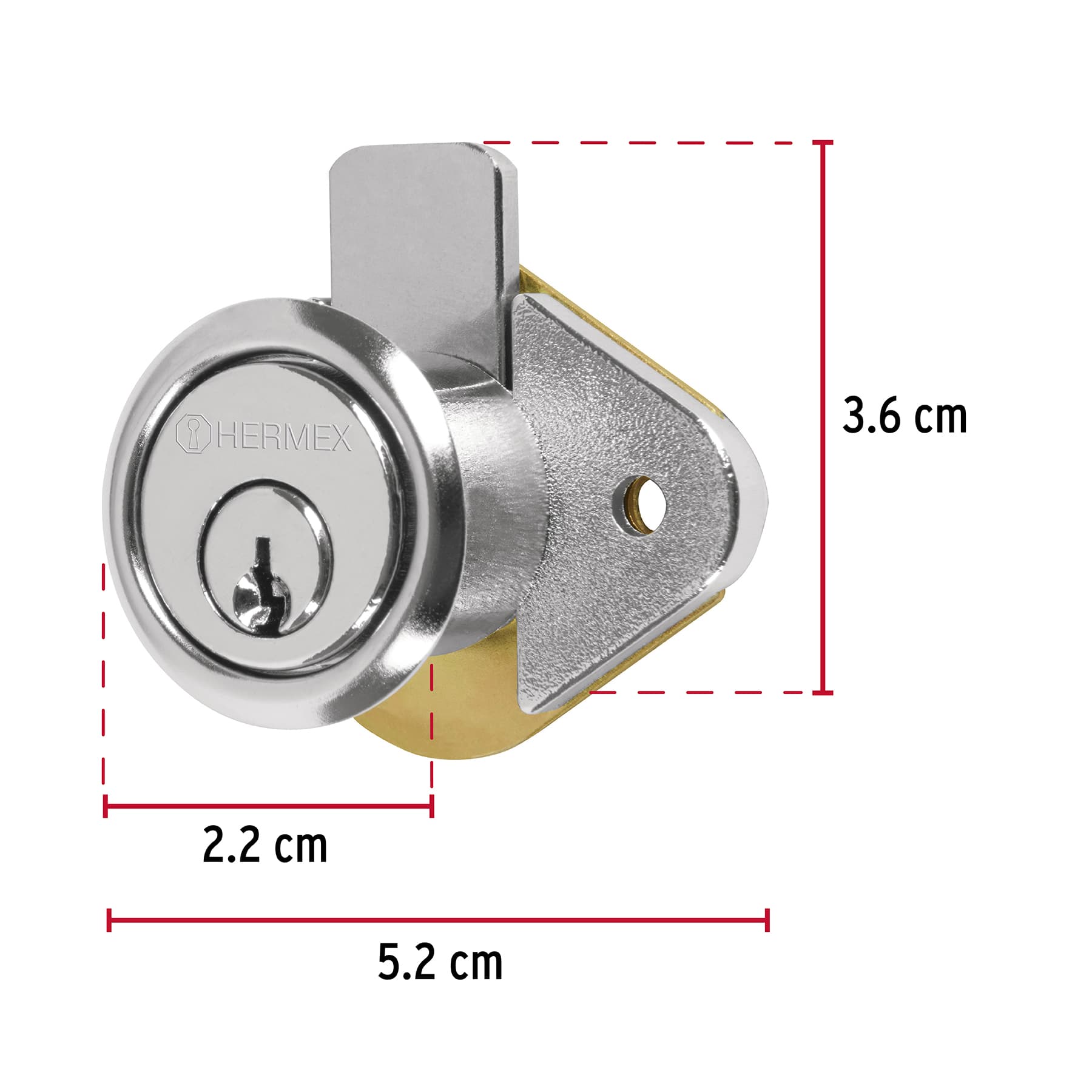 Cerradura para mueble, modelo 21, cromo