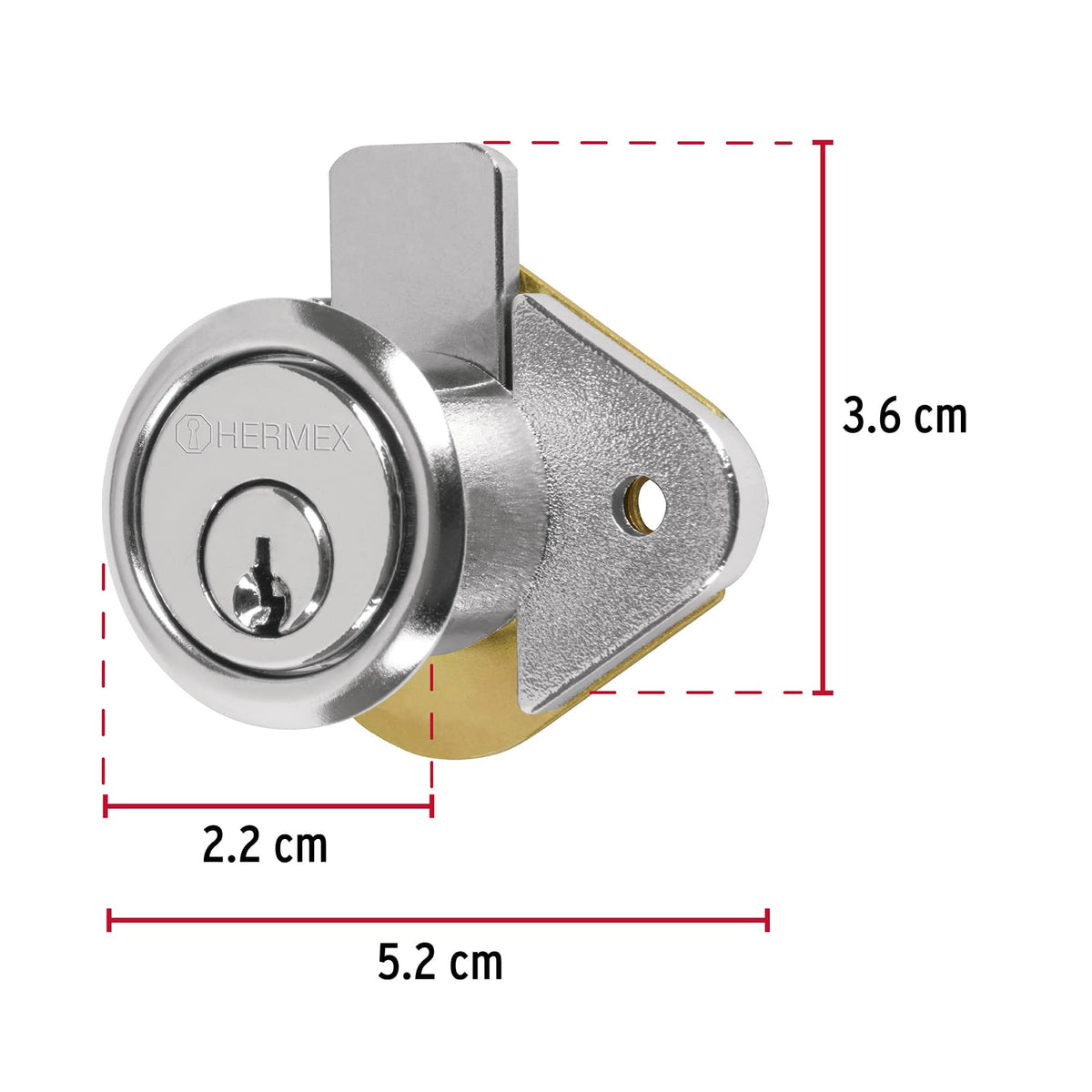 Cerradura para mueble, modelo 21, cromo