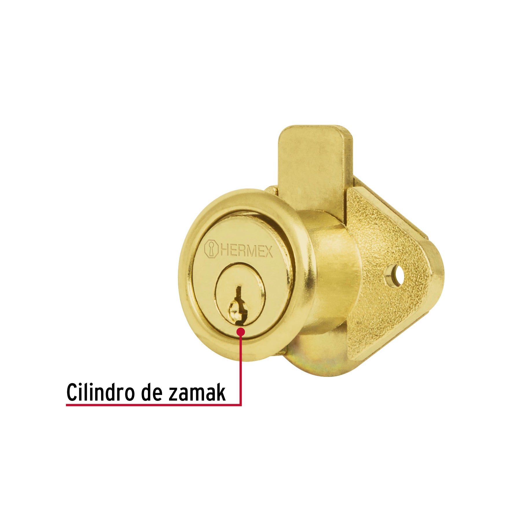 Cerradura para mueble, modelo 21, latón