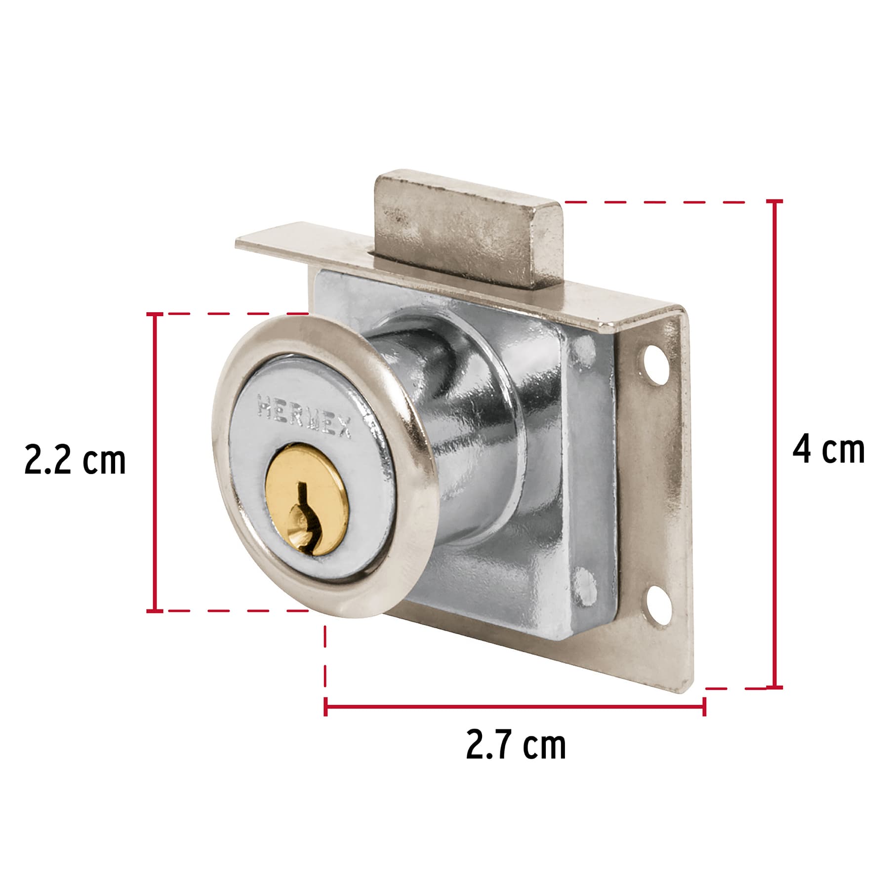 Cerradura para mueble, modelo 24, cromo