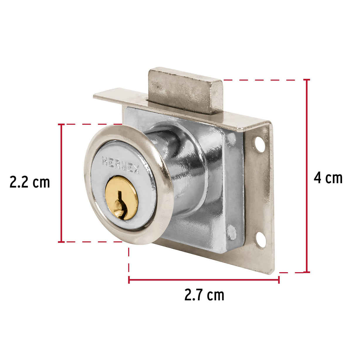 Cerradura para mueble, modelo 24, cromo