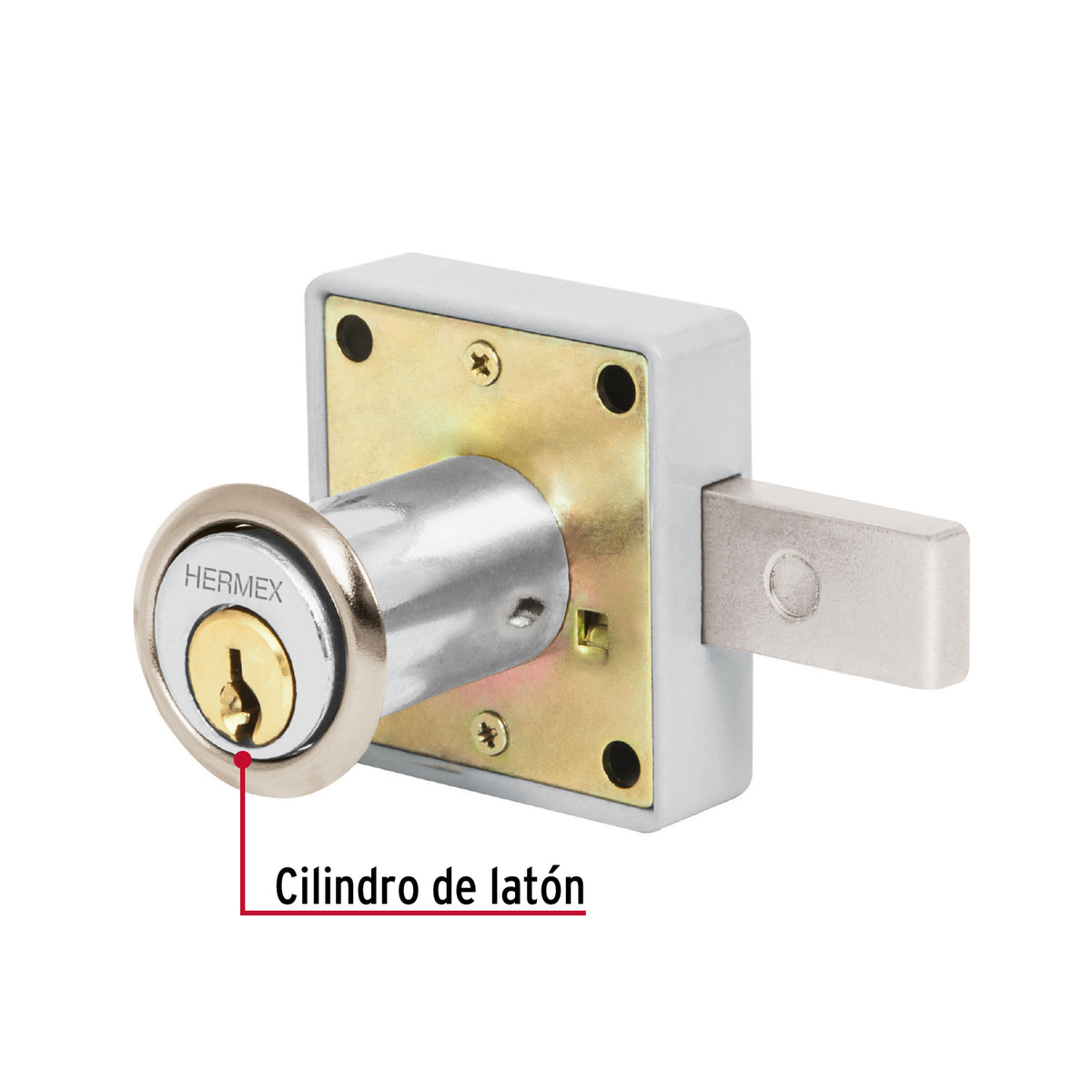 Cerradura para mueble, modelo 25, cromo