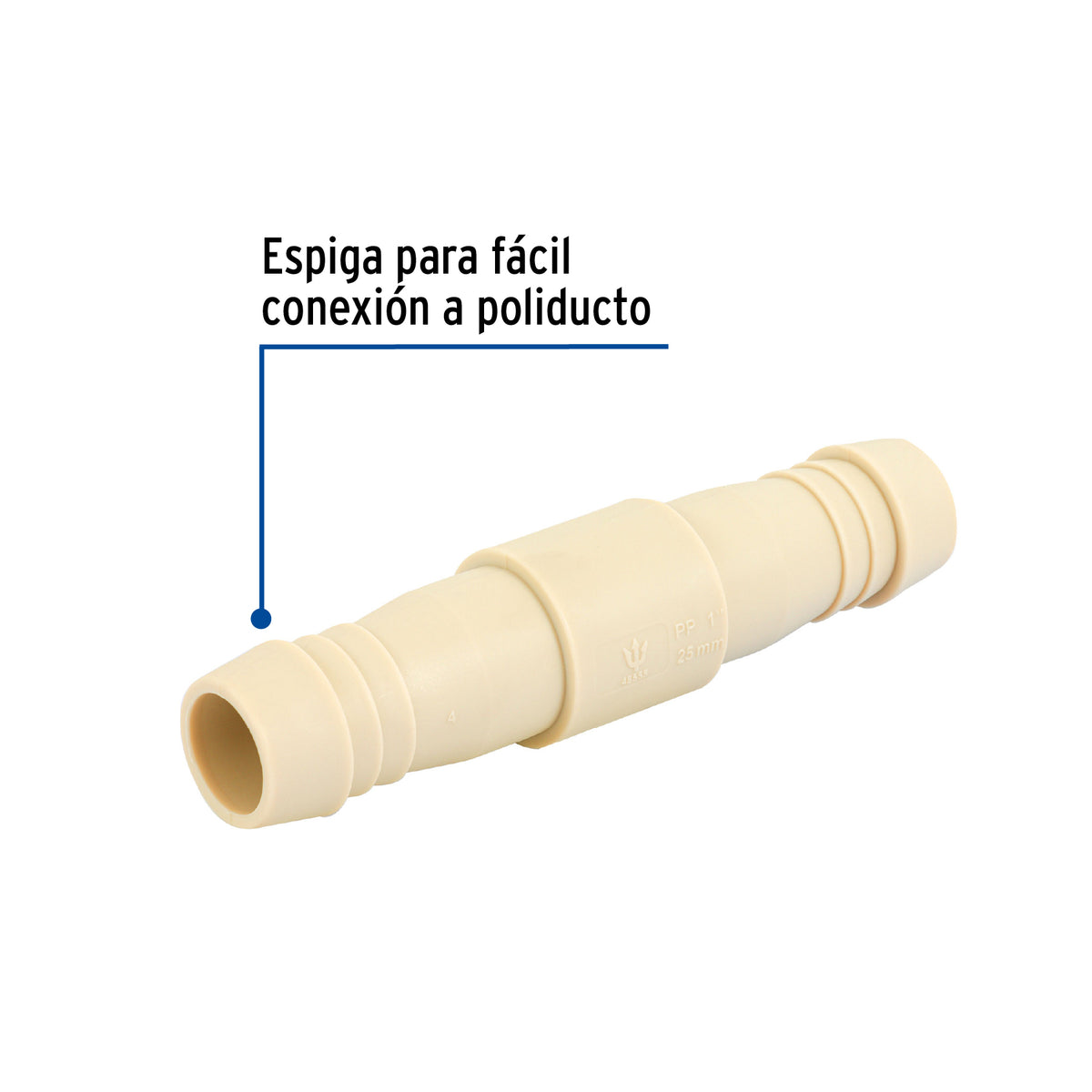 Cople Inserción de polipropileno, 1"