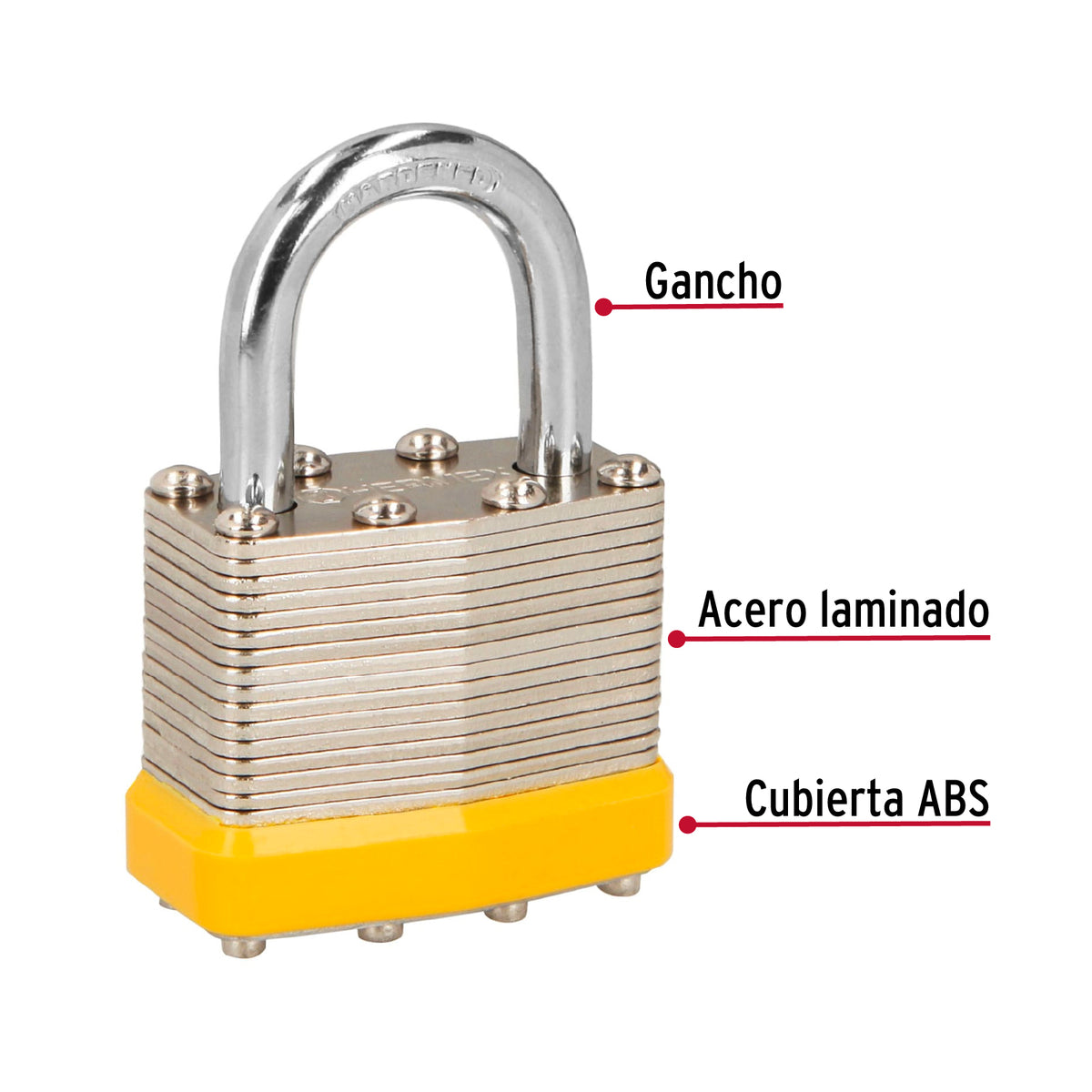 Candados laminados, 40mm, blister 4 piezas, Hermex Basic