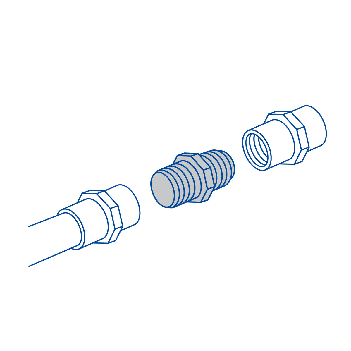Niple corrido de polipropileno, 3/4"