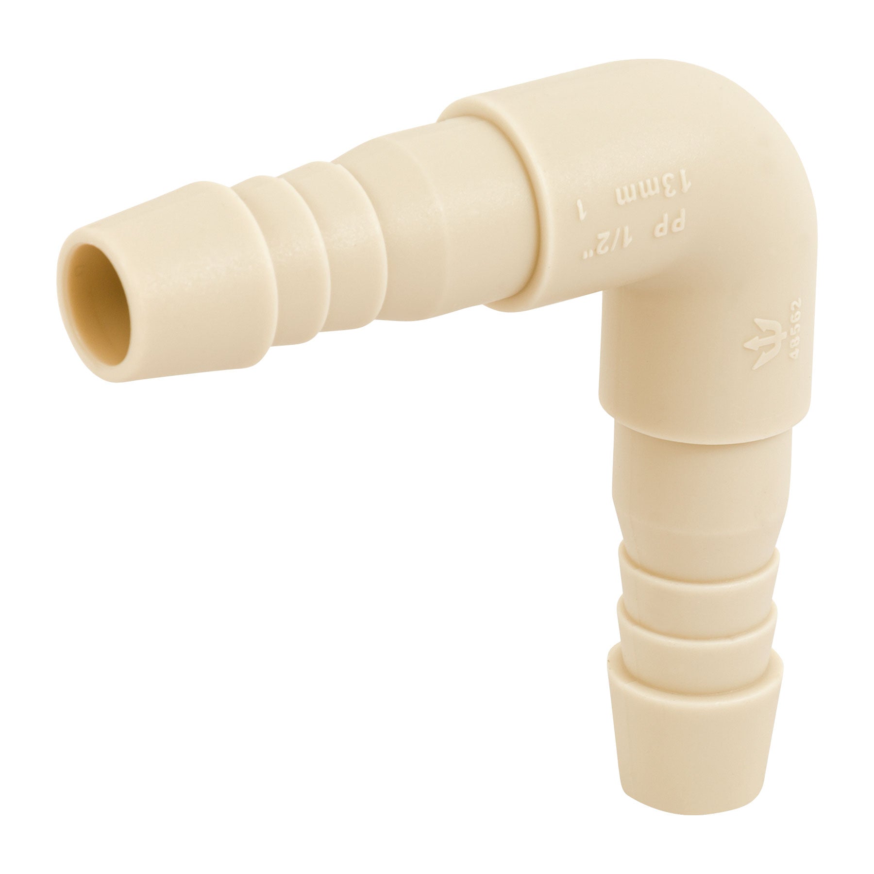 Codo 90° inserción de polipropileno, 1/2"
