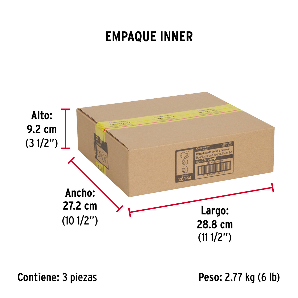 Combo cerraduras, llave-llave, Negro, Hemex Basic