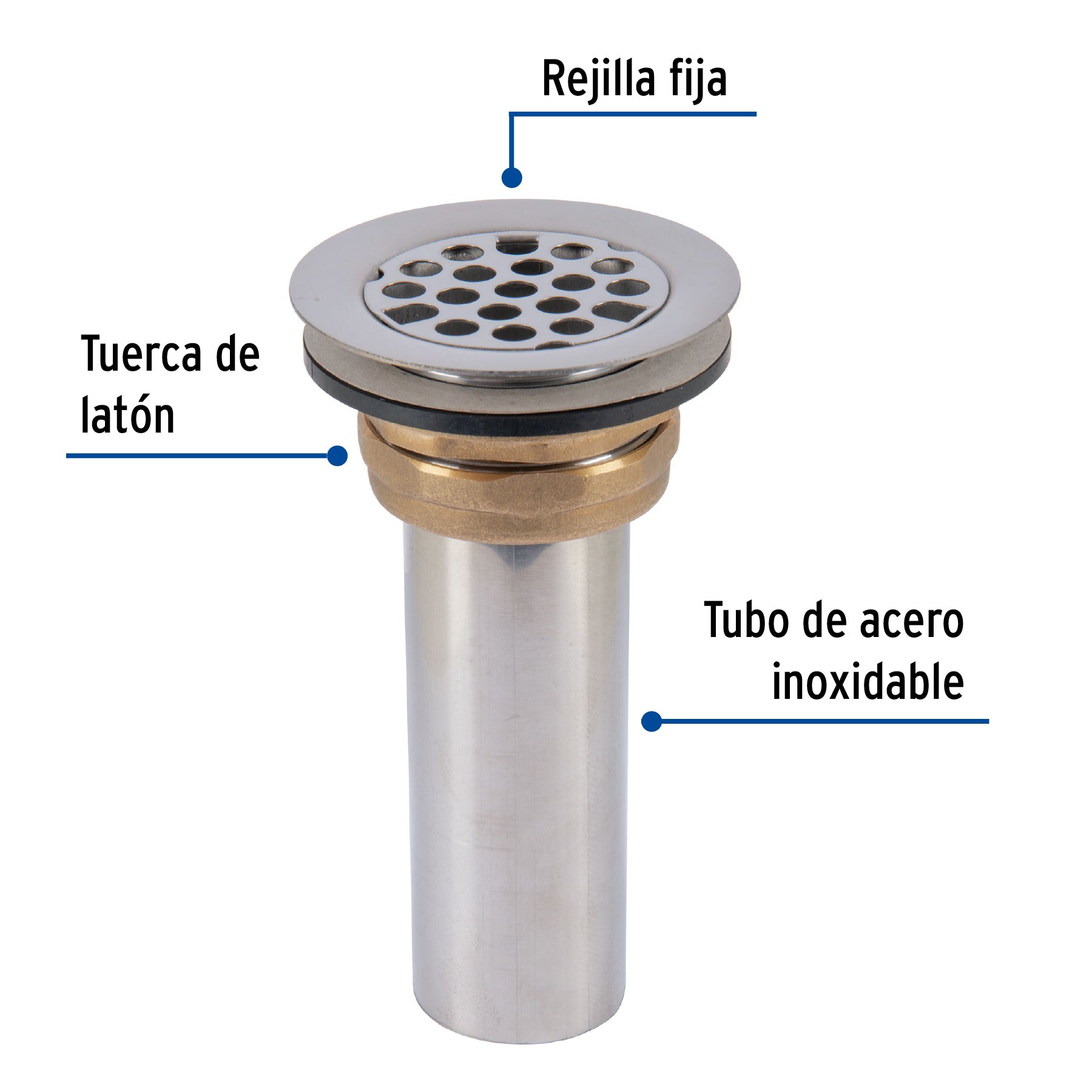 Contrarejilla de acero inoxidable, 2-1/2"