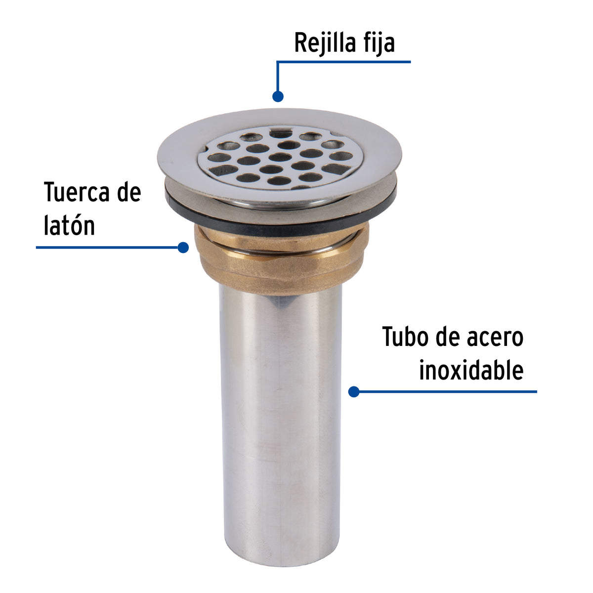 Contrarejilla de acero inoxidable, 2-1/2"