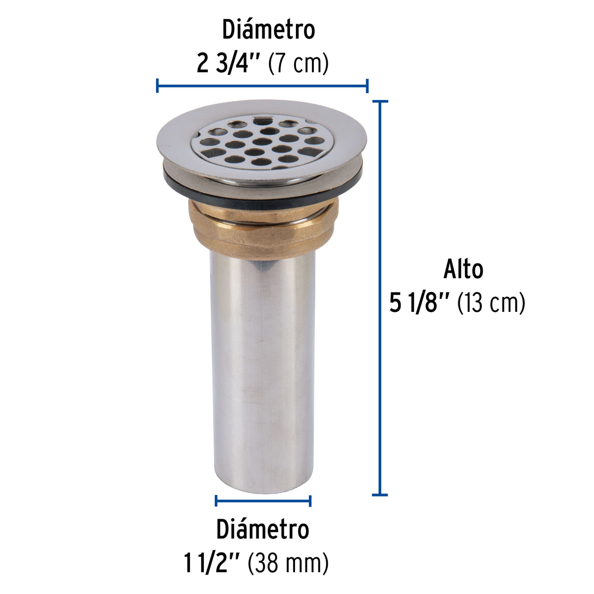 Contrarejilla de acero inoxidable, 2-1/2"