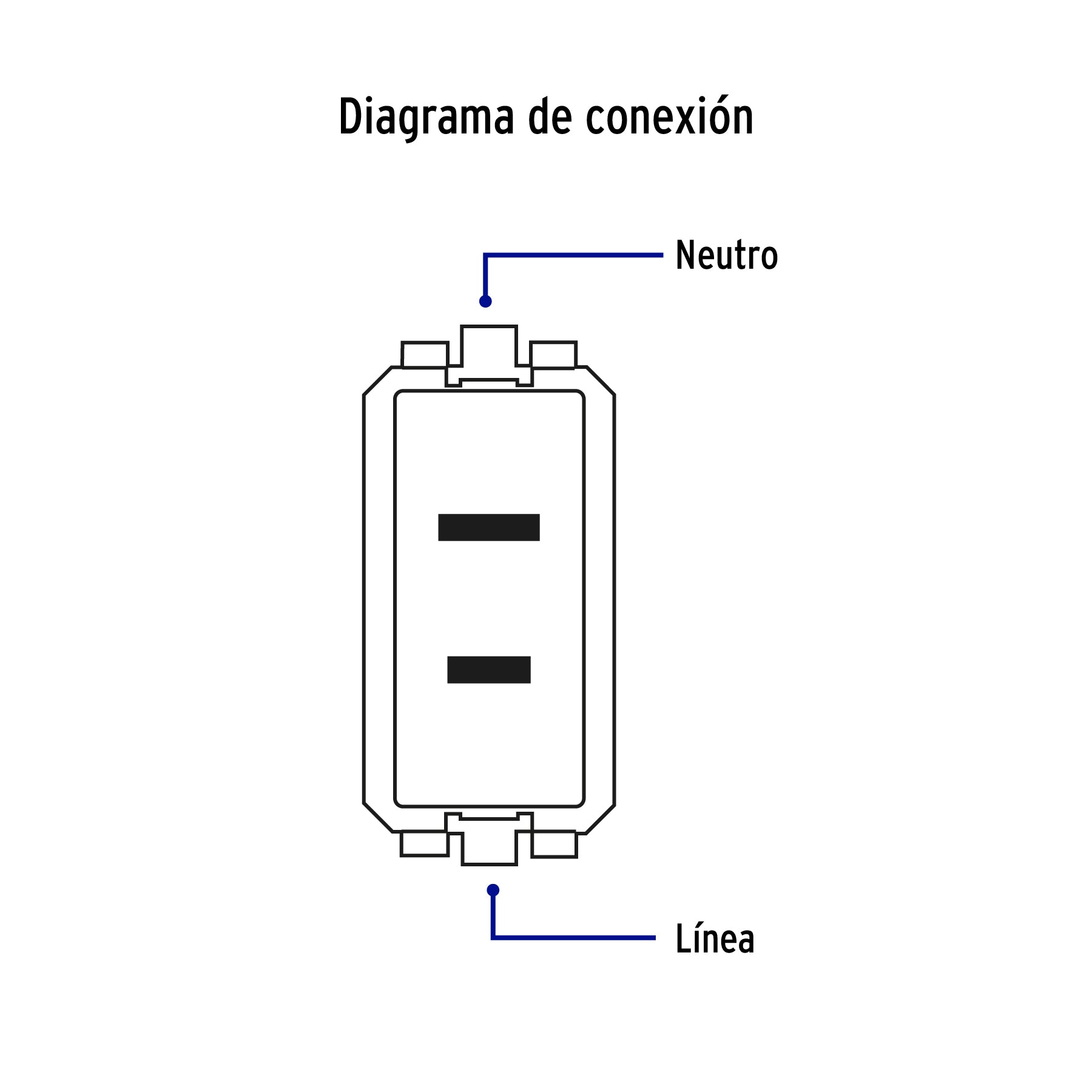 Contacto sencillo, 2polos, sin tierra, línea Italiana,negro