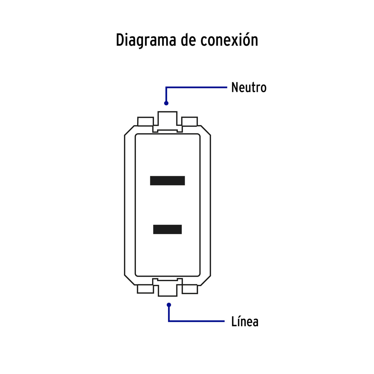 Contacto sencillo, 2polos, sin tierra, línea Italiana,negro