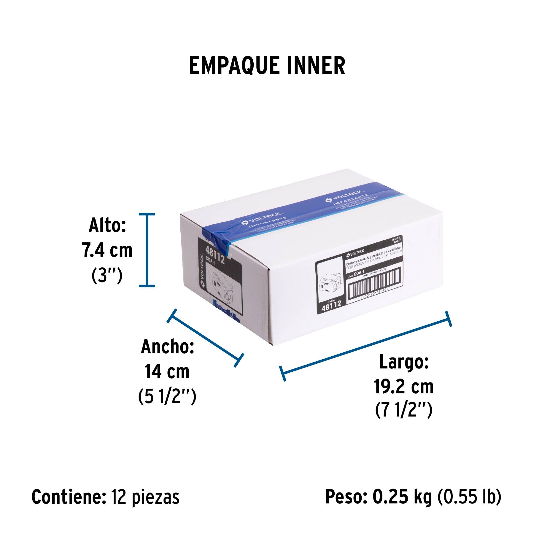 Contacto sencillo, 2 polos + tierra, línea Italiana, marfil