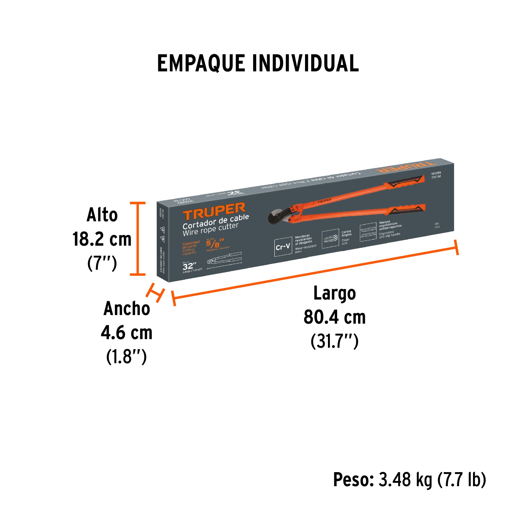 Cortador de cable y alambre, 32'