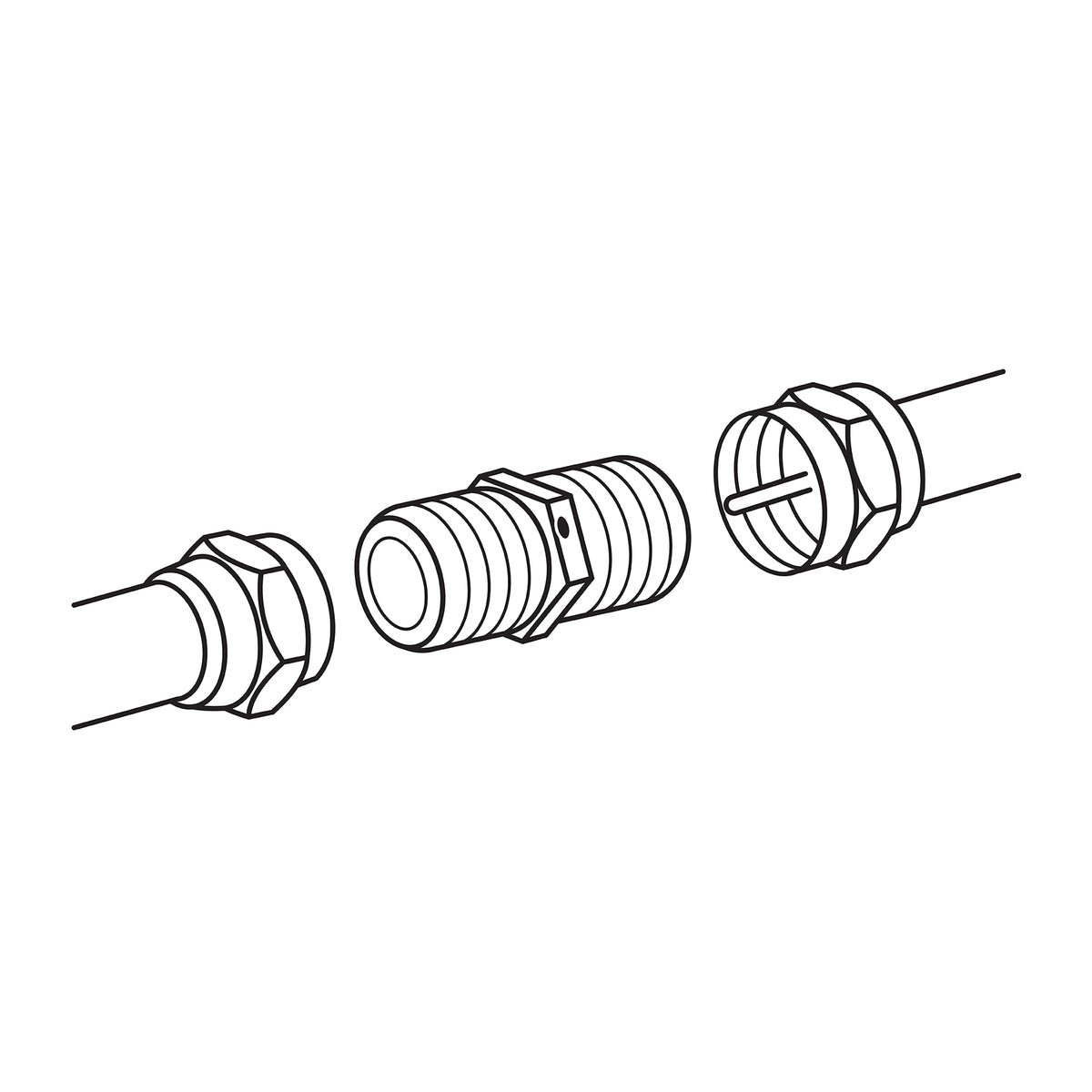 Conector coaxial RG 59 de barril,bolsa 4 pzas