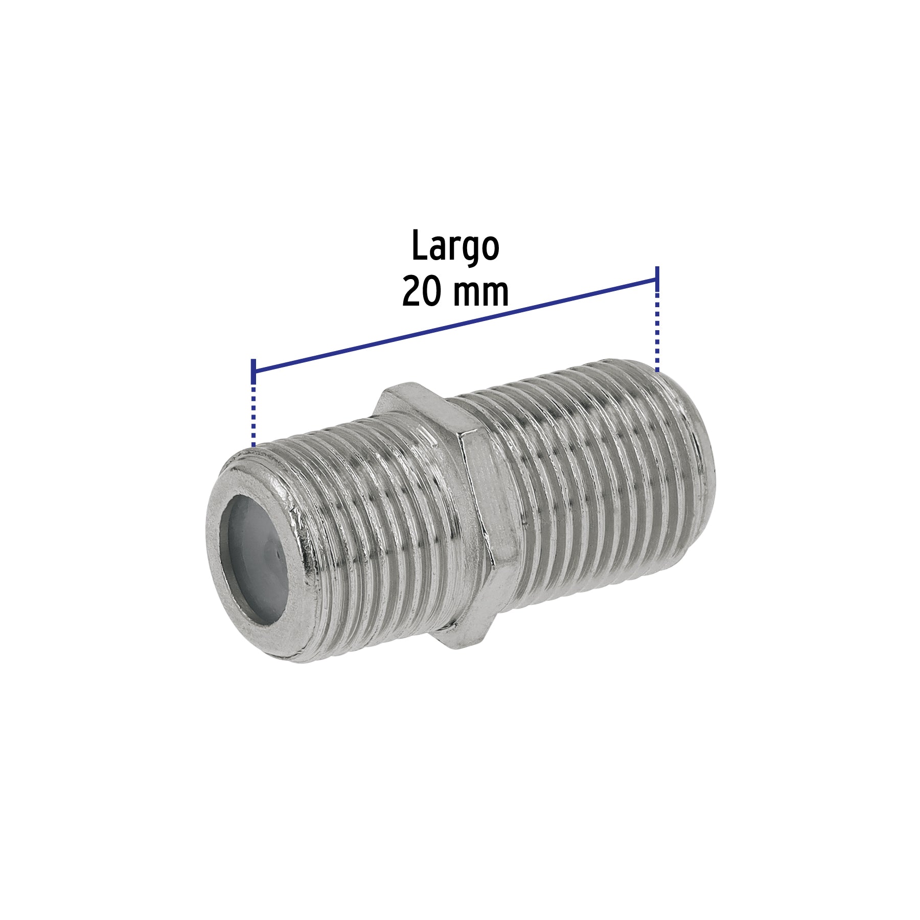 Conector coaxial RG 59 de barril,bolsa 4 pzas