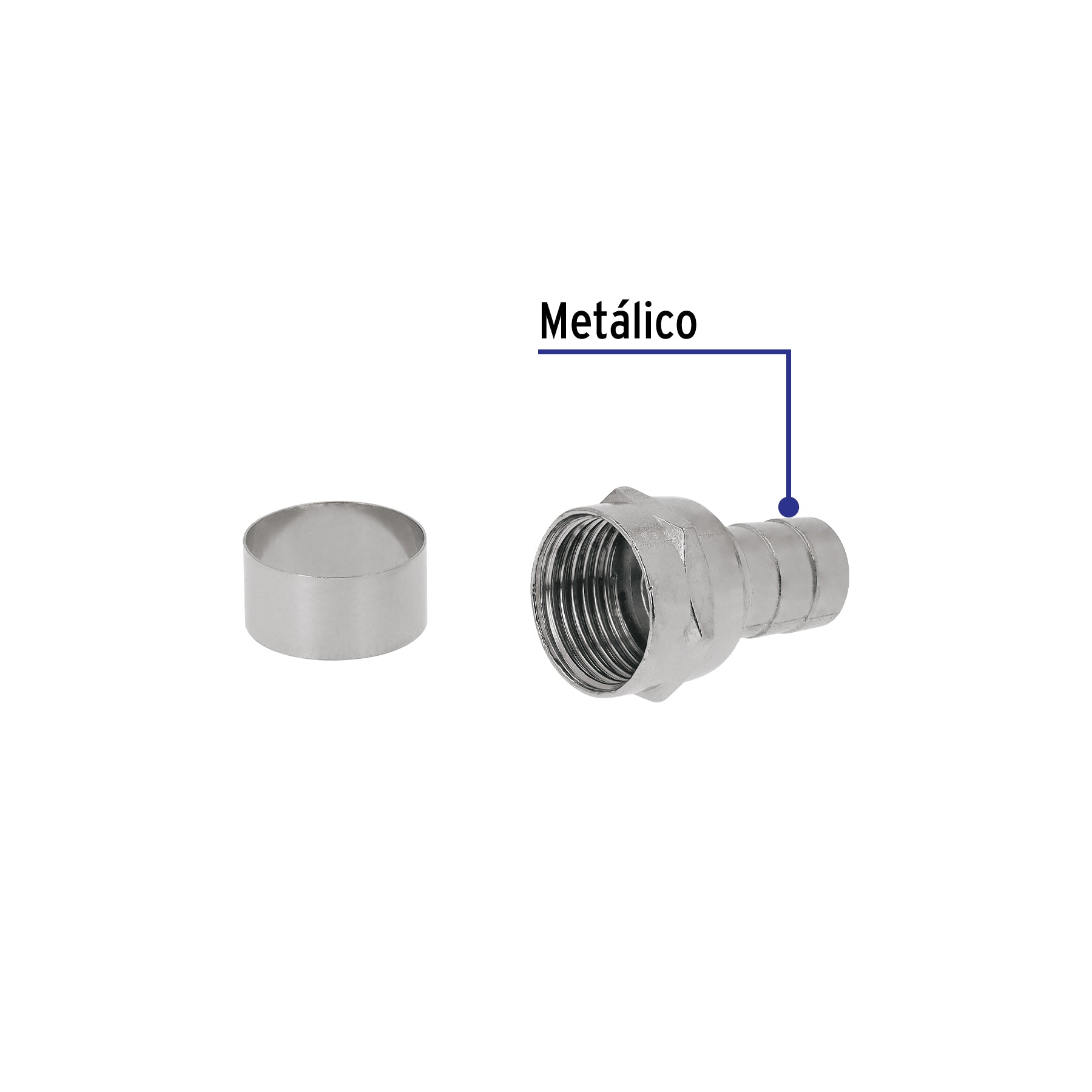 Conector coaxial RG 59 tipo campana, bolsa 4 pzas