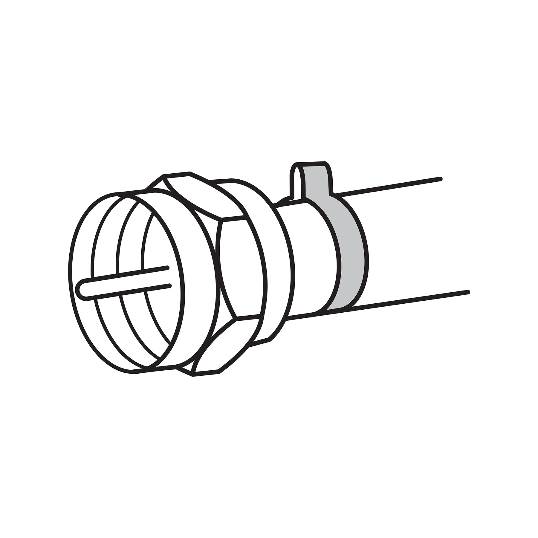 Conector coaxial RG 59 tipo campana, bolsa 4 pzas