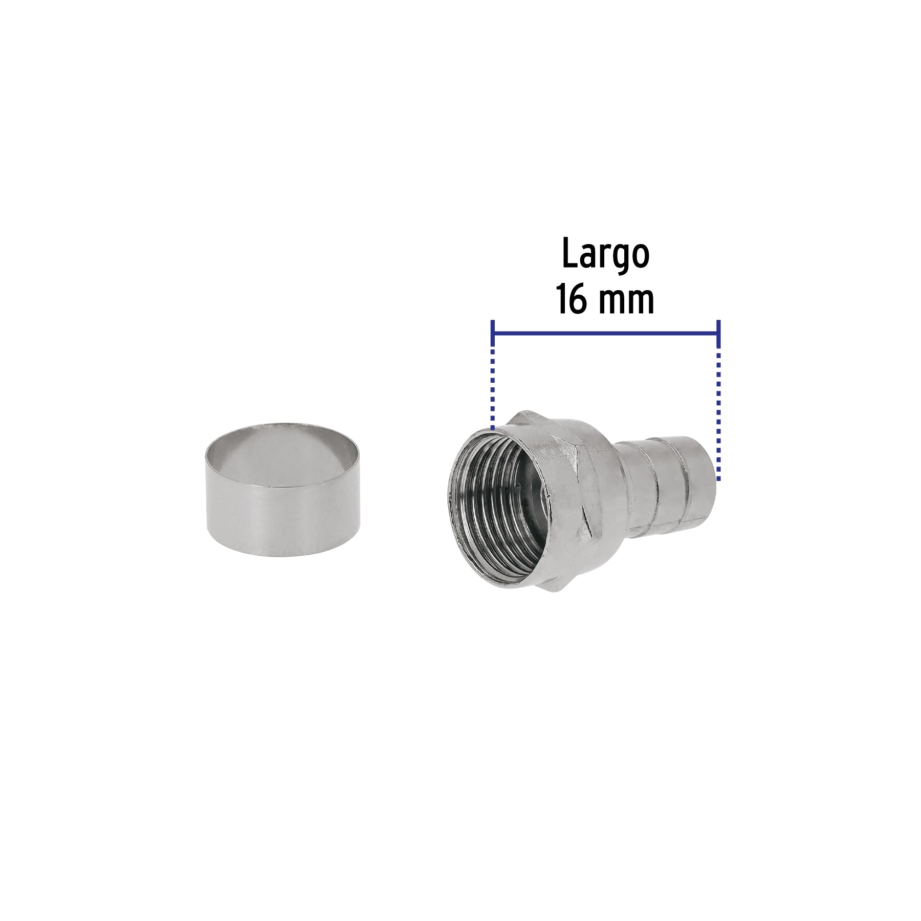 Conector coaxial RG 59 tipo campana, bolsa 4 pzas