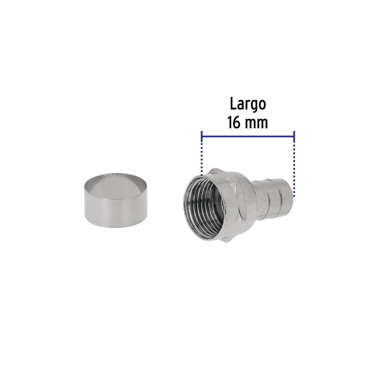 Conector coaxial RG 59 tipo campana, bolsa 4 pzas