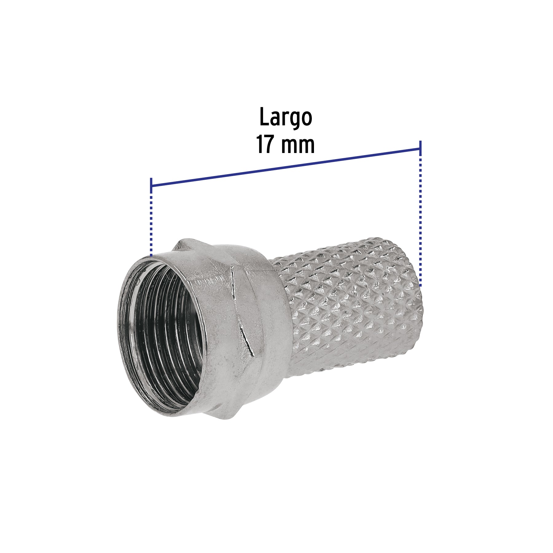 Conector coaxial RG 6 de enroscar,bolsa 4 pzas