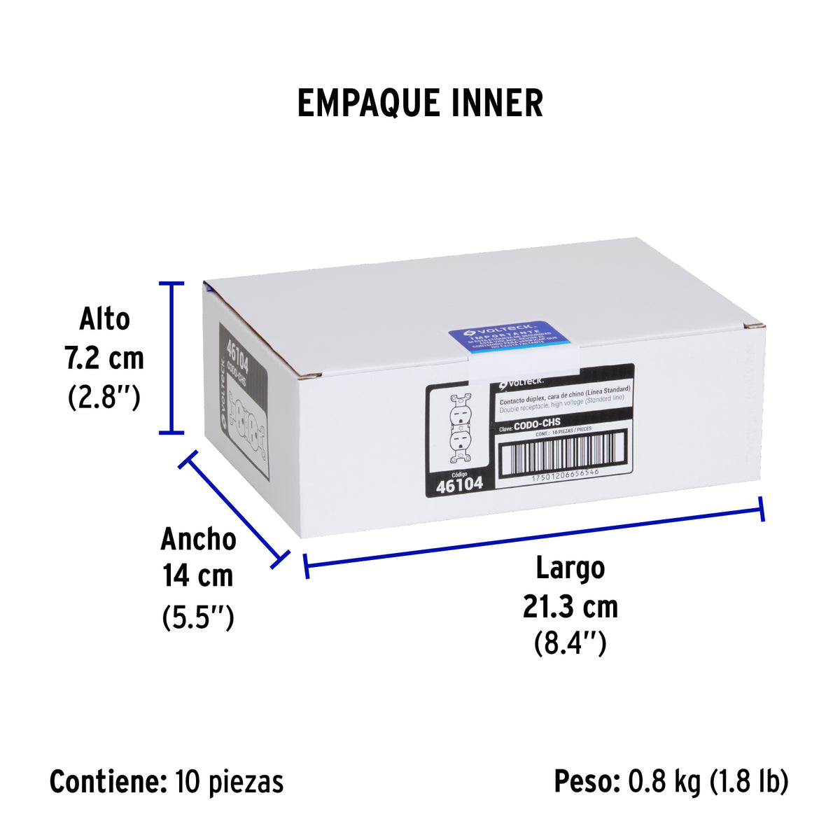 Contacto dúplex, cara de chino, línea Standard