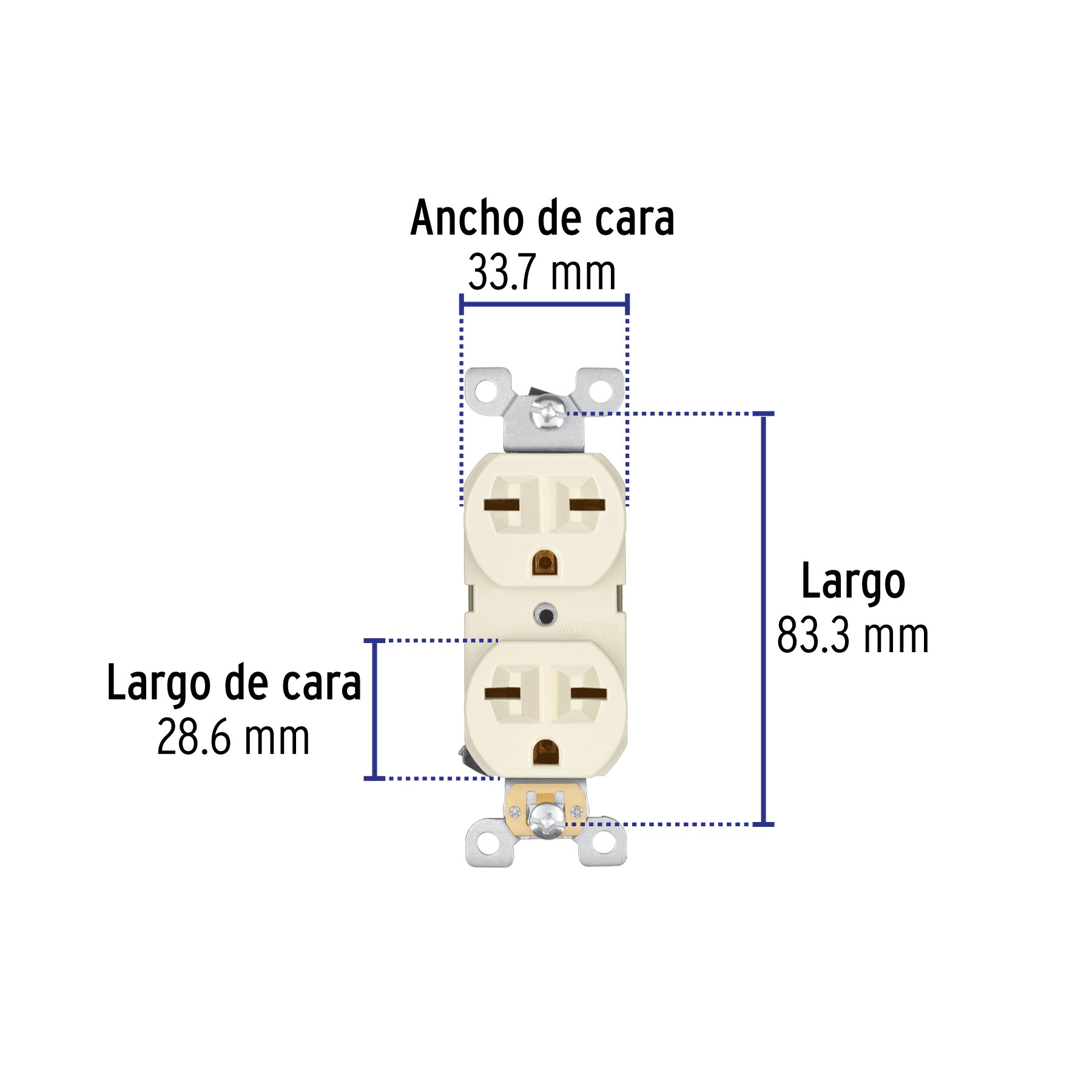 Contacto dúplex, cara de chino, línea Standard