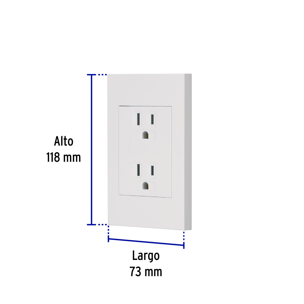 Placa armada contacto dúplex, 3 módulos, Española, blanco