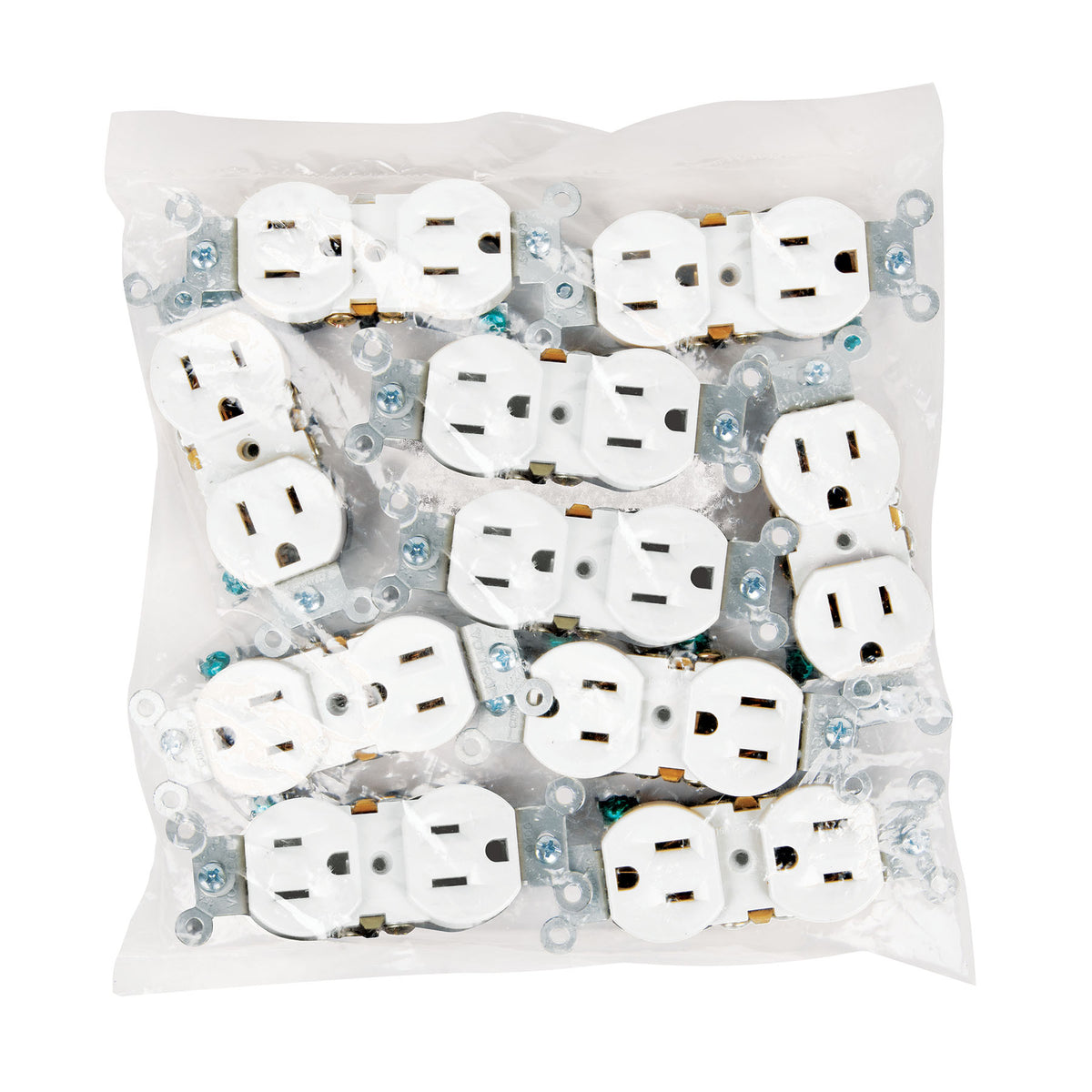 Contacto dúplex, 2 polos 3 hilos, Standard, granel, blanco