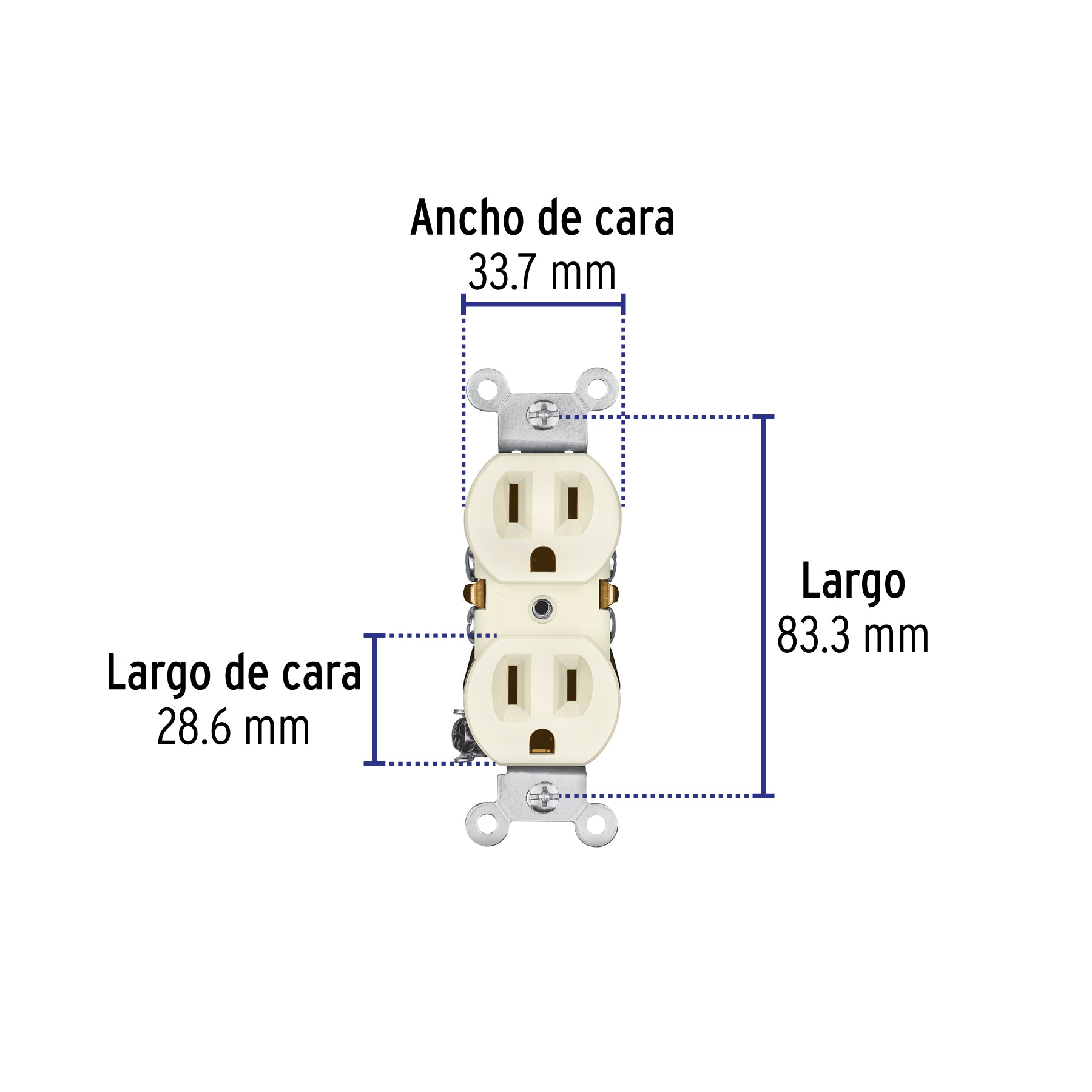 Contacto dúplex, 2 polos, 3 hilos, línea Standard, a granel
