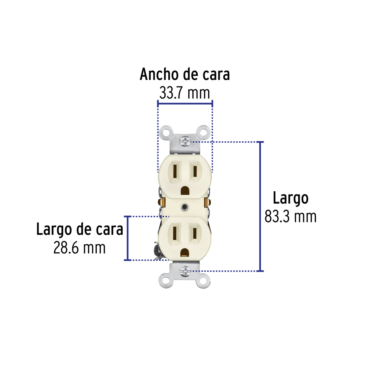Contacto dúplex, 2 polos, 3 hilos, línea Standard, a granel