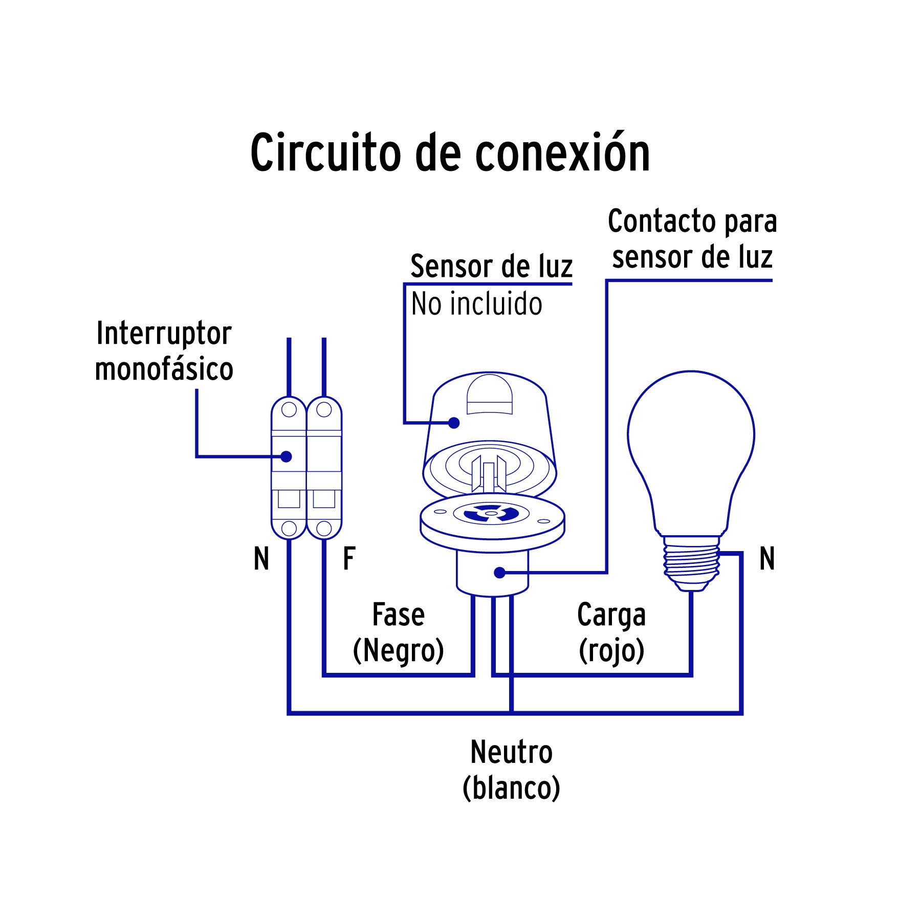 Contacto fotoeléctrico para luminario suburbano