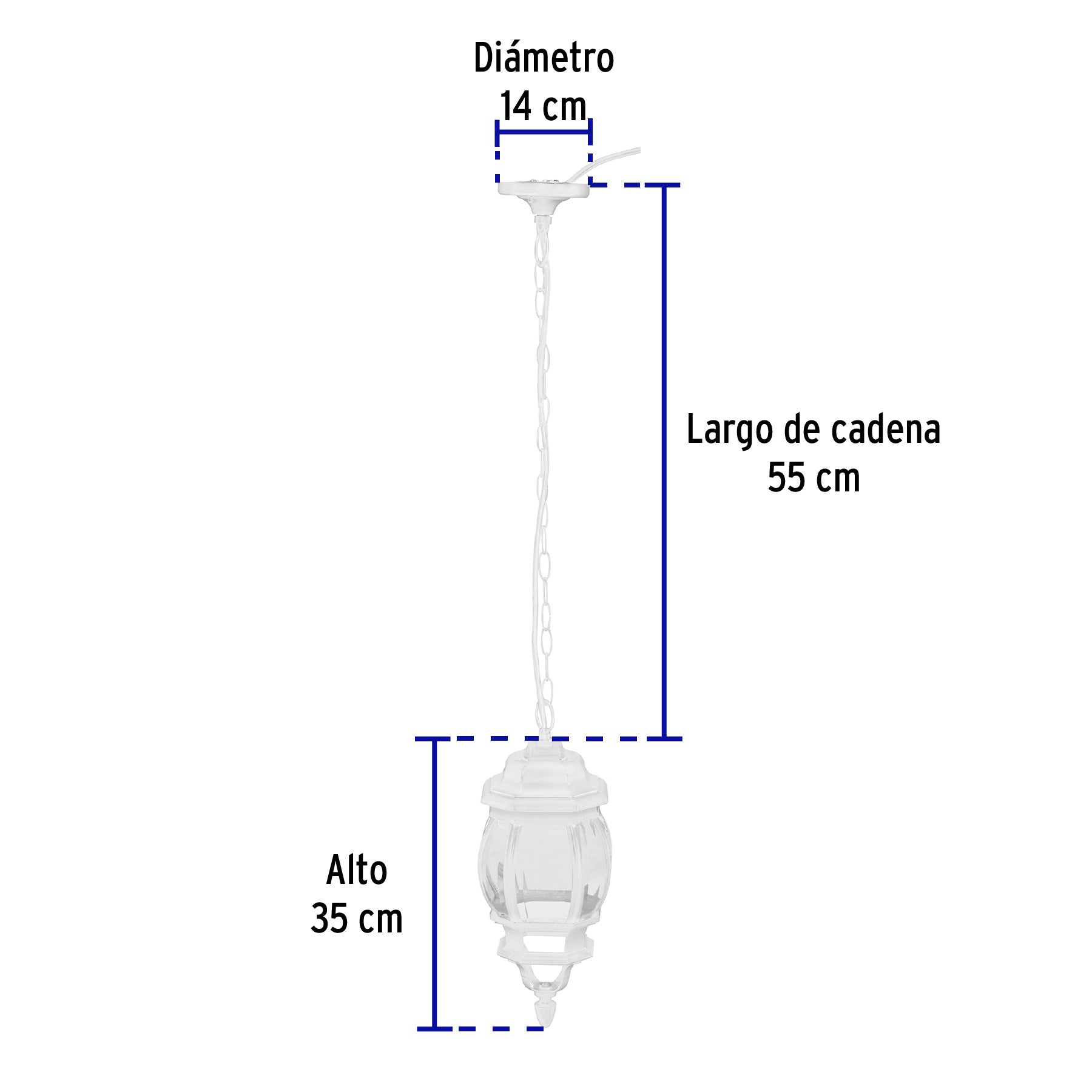 Colgante farol, blanco, 1XE26