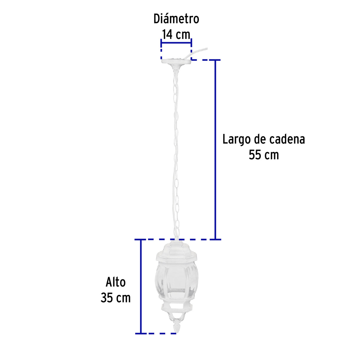 Colgante farol, blanco, 1XE26