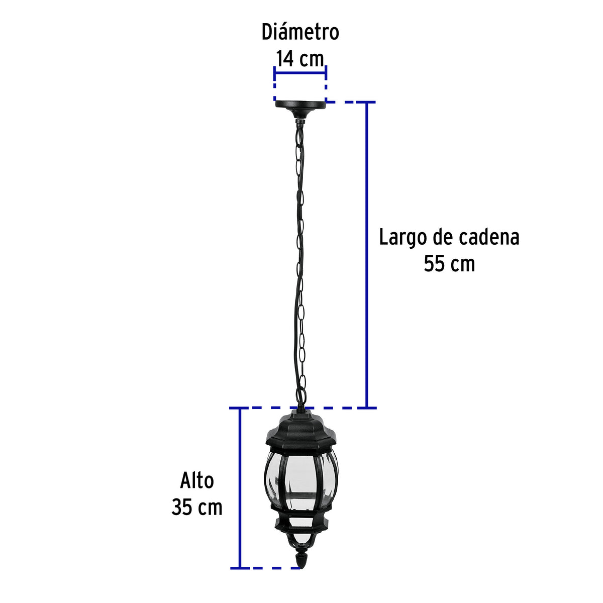 Colgante farol, negro, 1XE26