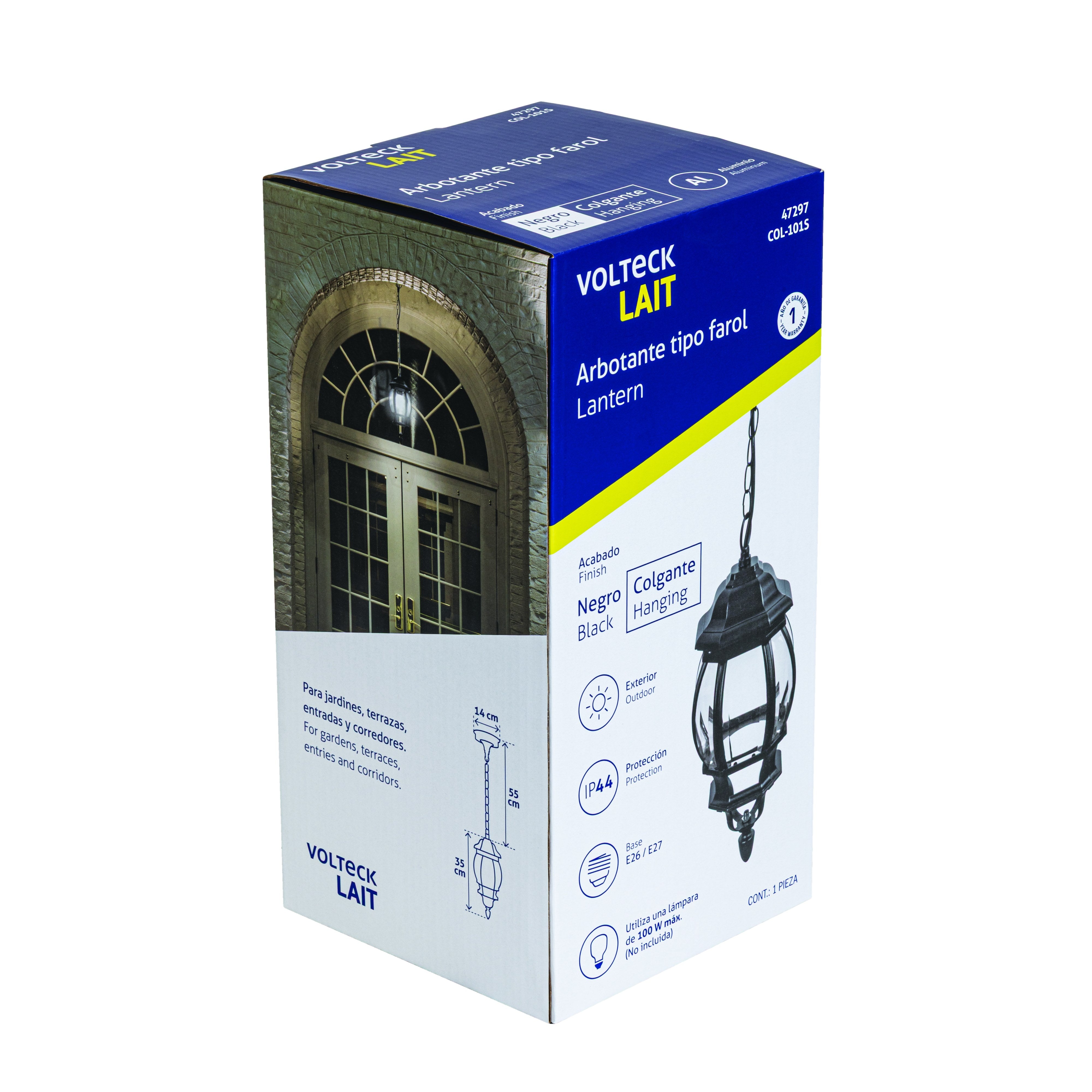 Colgante farol, negro, 1XE26