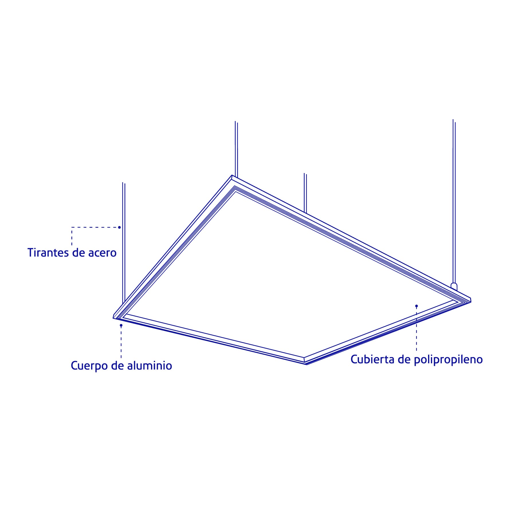 Panel colgante, 60X60 CM, 45W, 6500K, LED