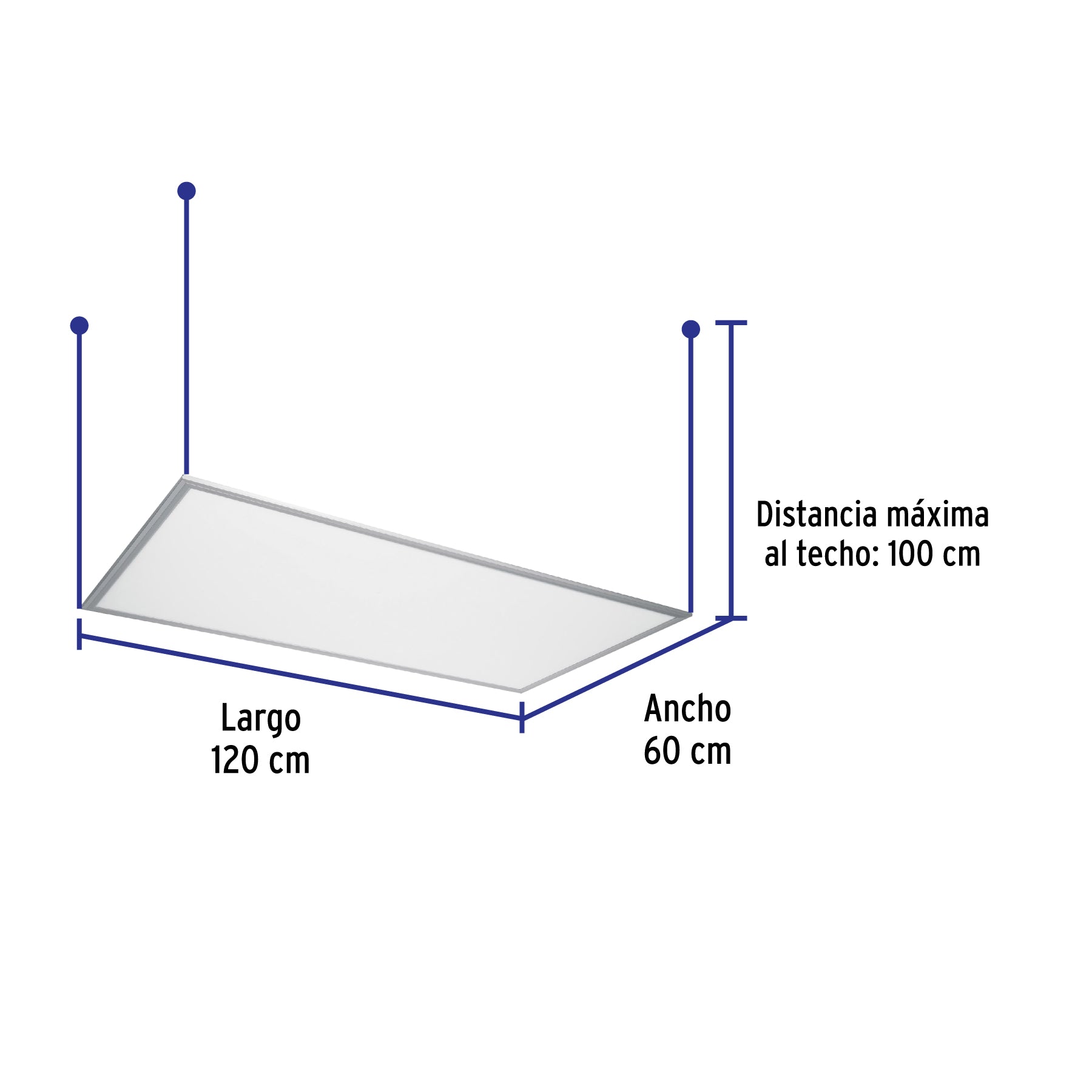 Panel colgante, 60X120 CM, 80W, 6500K, LED