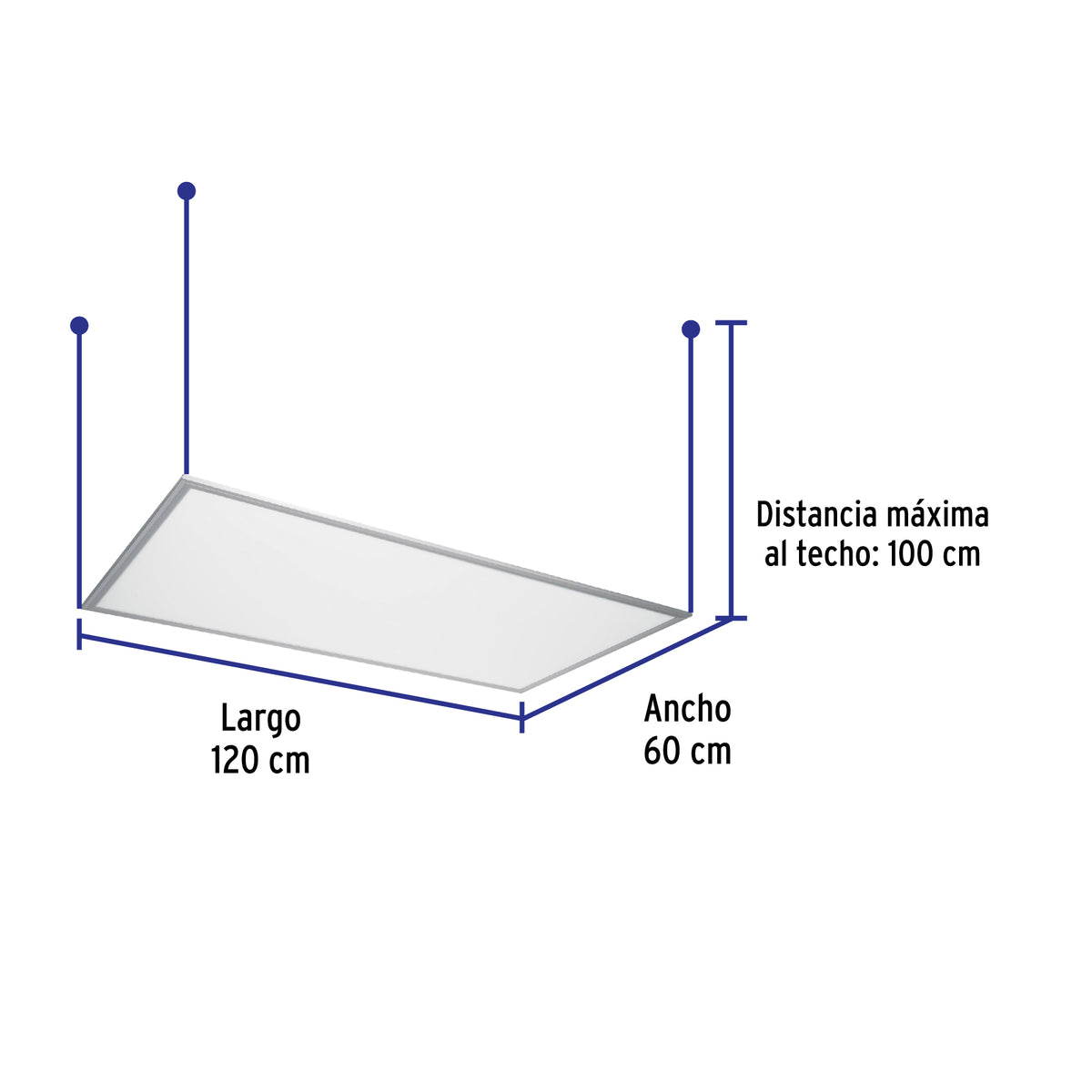 Panel colgante, 60X120 CM, 80W, 6500K, LED