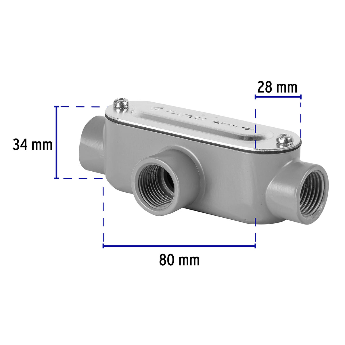 Condulet 1/2" conexión tipo T, Volteck