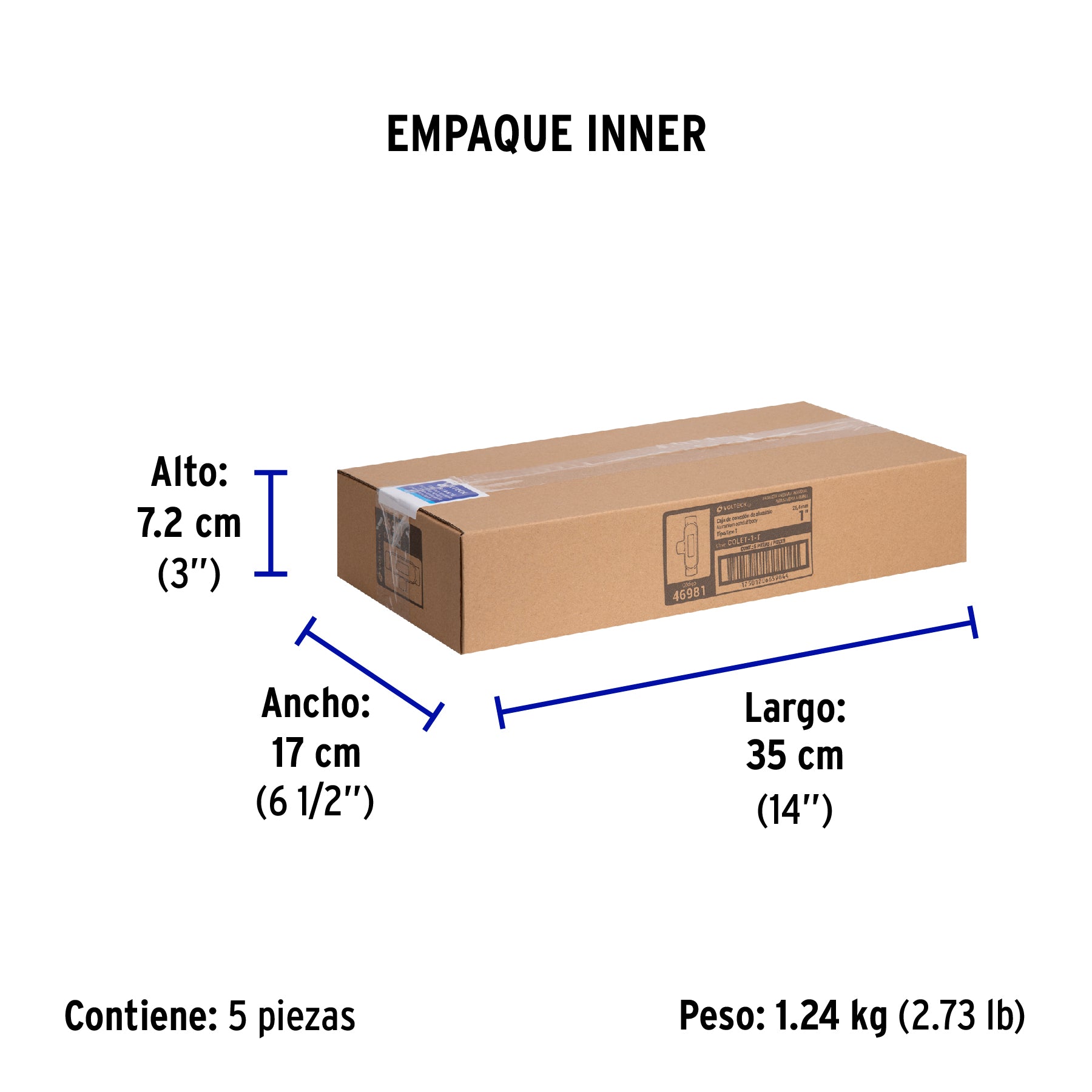 Condulet 1" conexión tipo T, Volteck