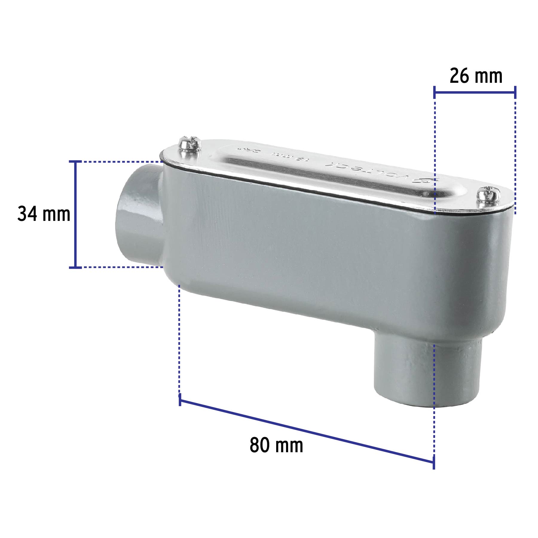 Condulet 3/4" conexión tipo LB, Volteck