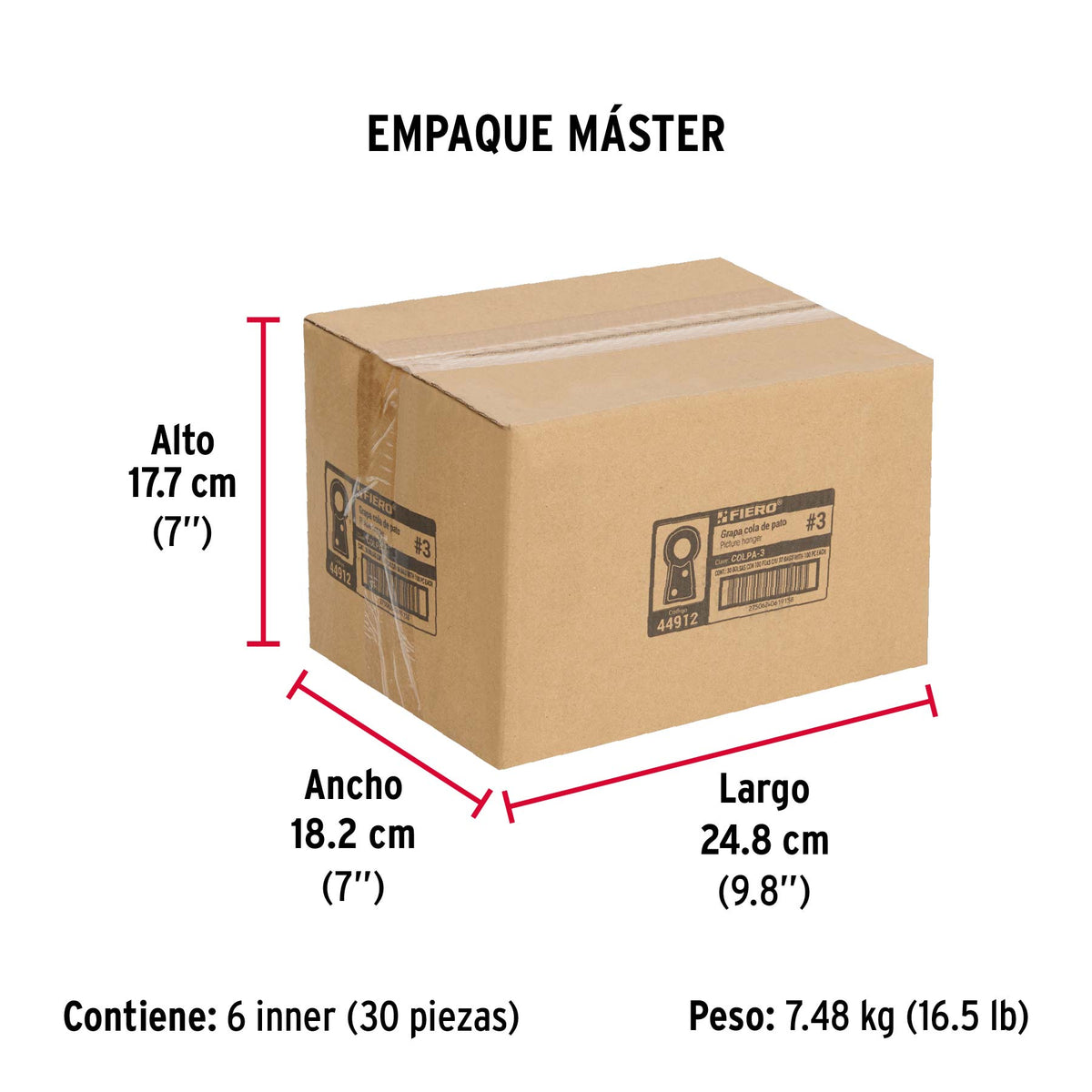 Cola de pato #3, 4 cm, bolsa 100 piezas