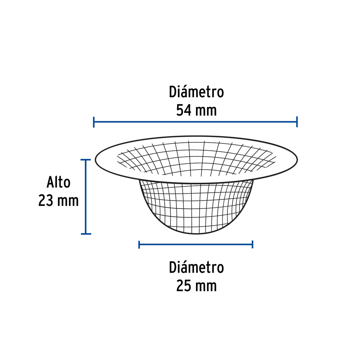 Coladera malla para lavabo 1/2"