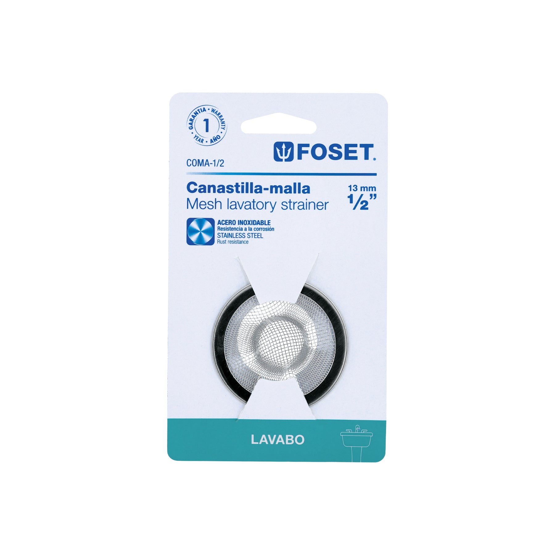 Coladera malla para lavabo 1/2"