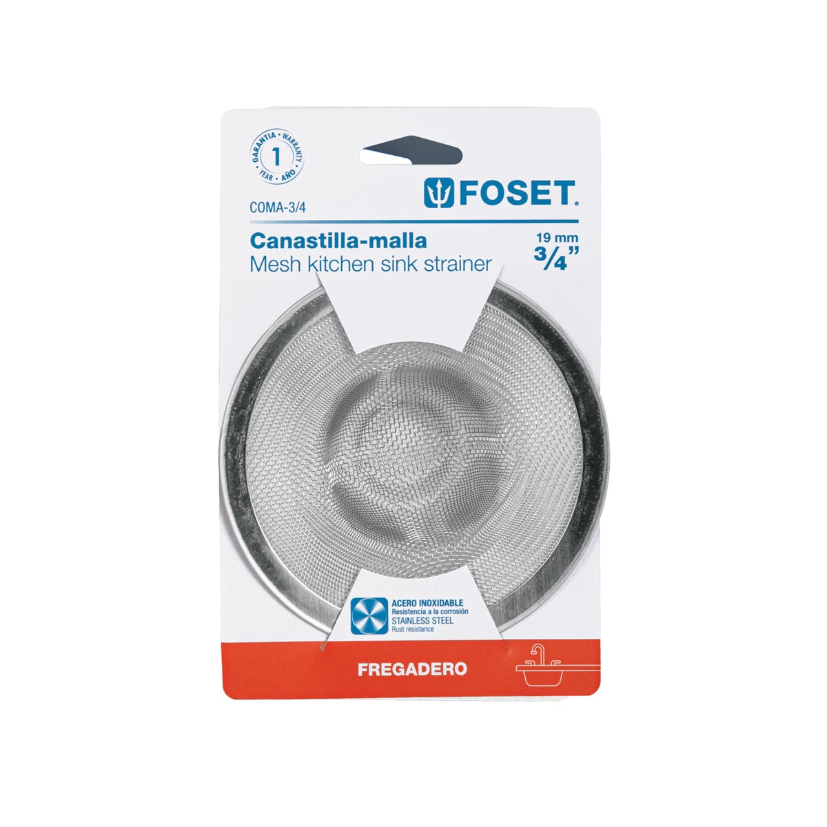 Coladera malla para fregadero 3/4"