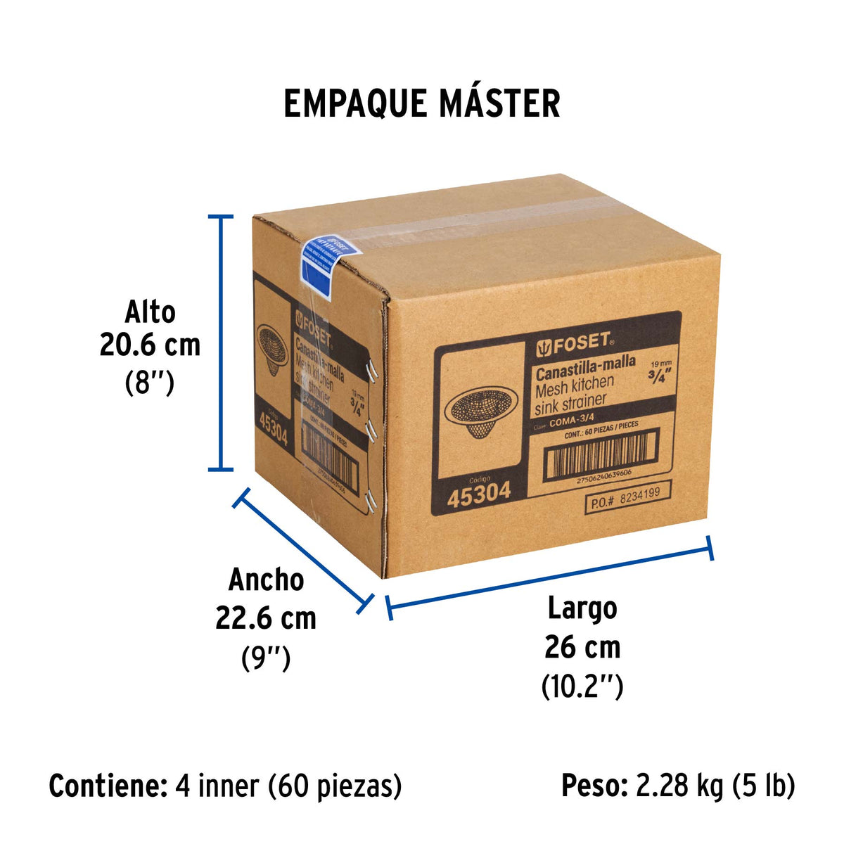 Coladera malla para fregadero 3/4"