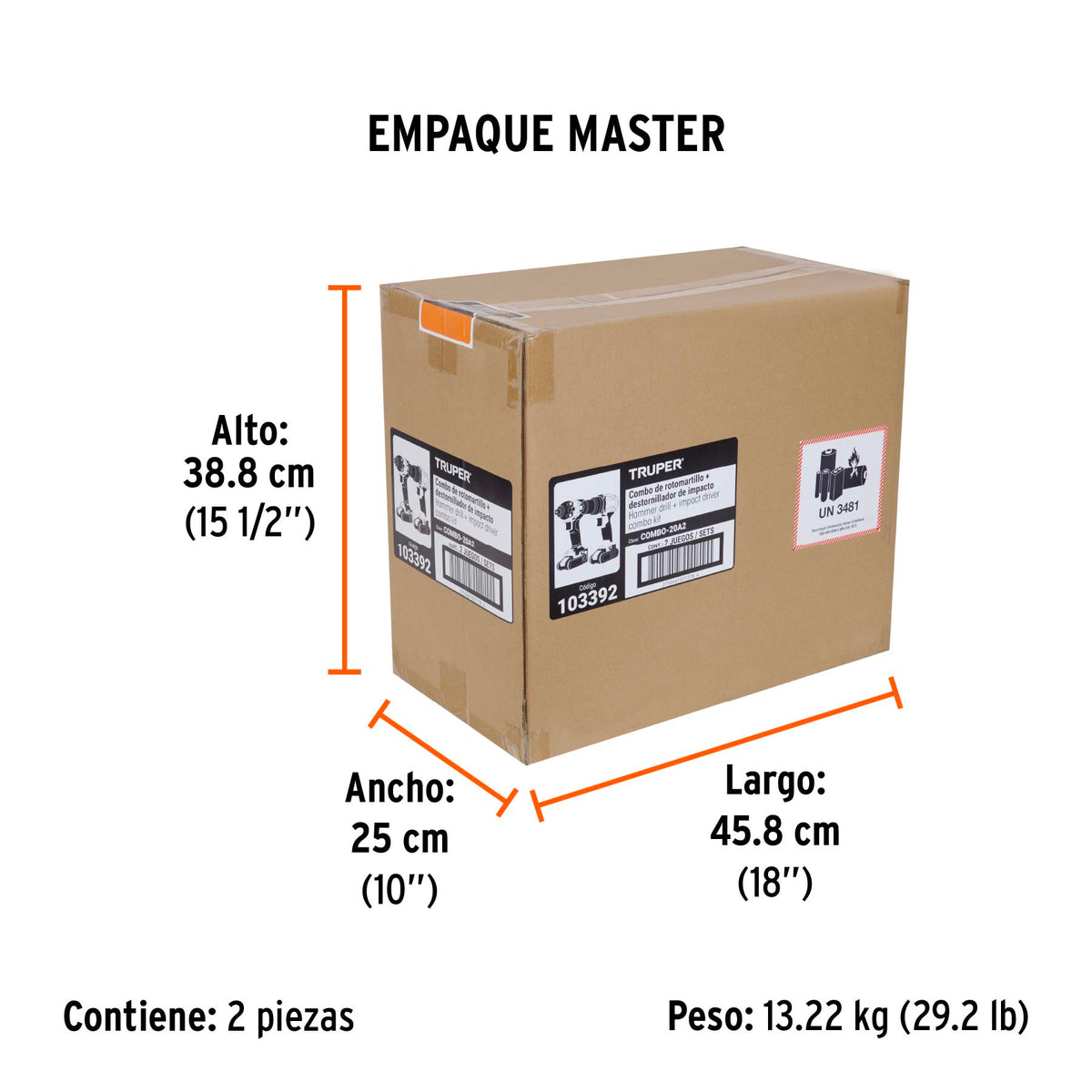 Combo rotomartillo/dest + dest/impacto, 20V, TRUPER PRO