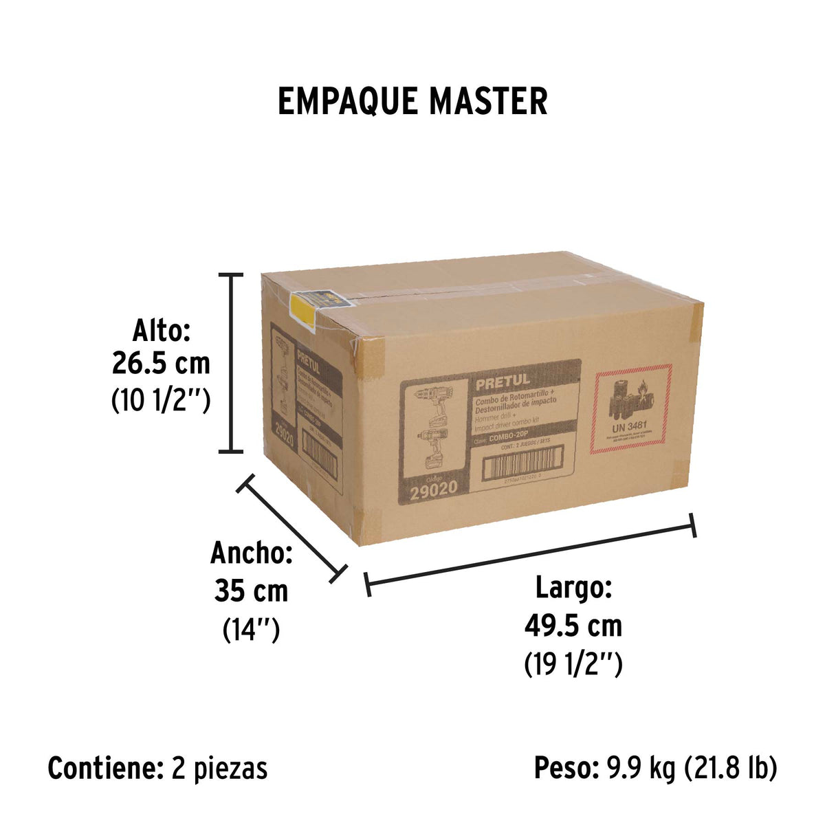 Combo rotomartillo/destornillador impacto inal. 20V, Pretul