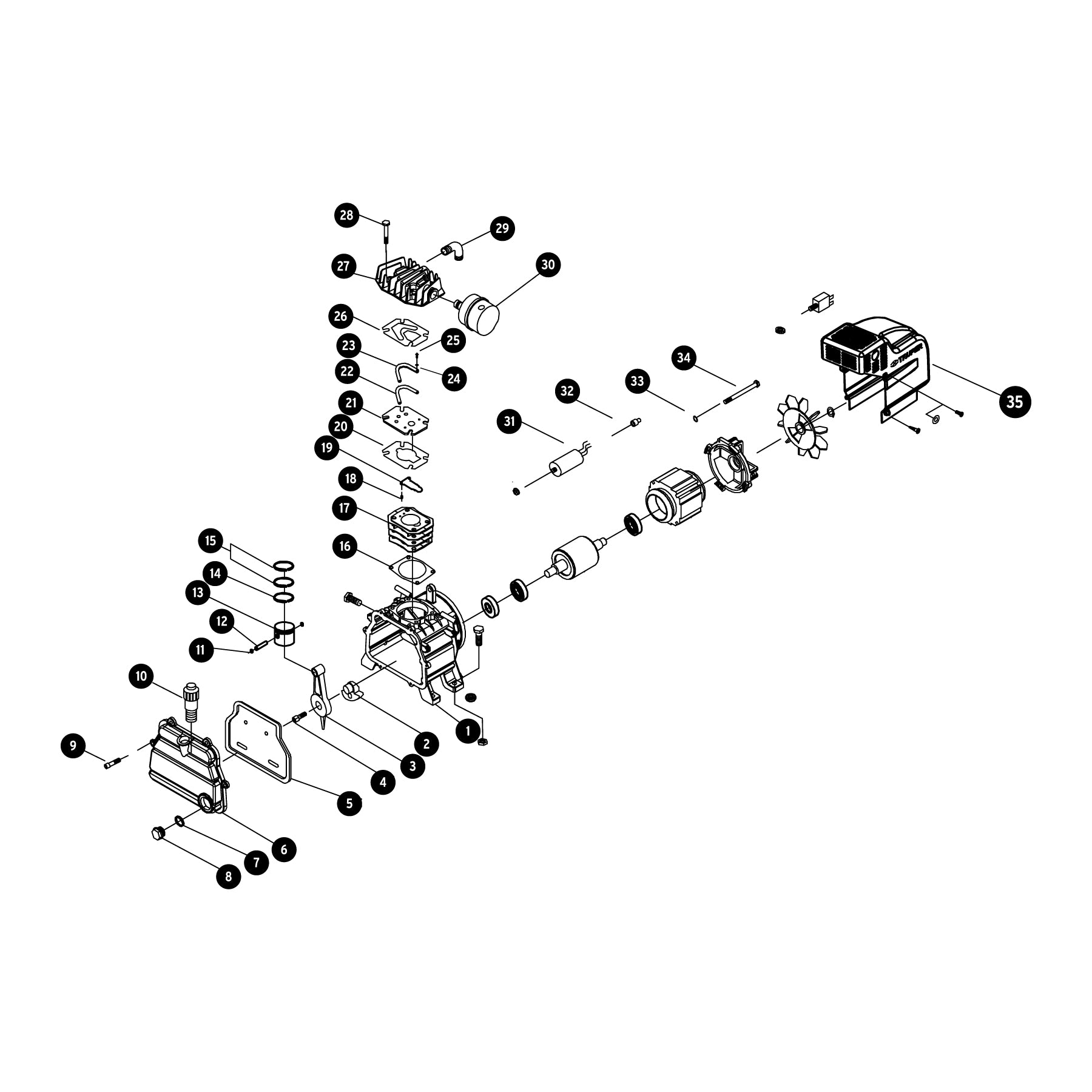 Compresor horizontal, 25 L, 3-1/2" HP (potencia máx), 120 V